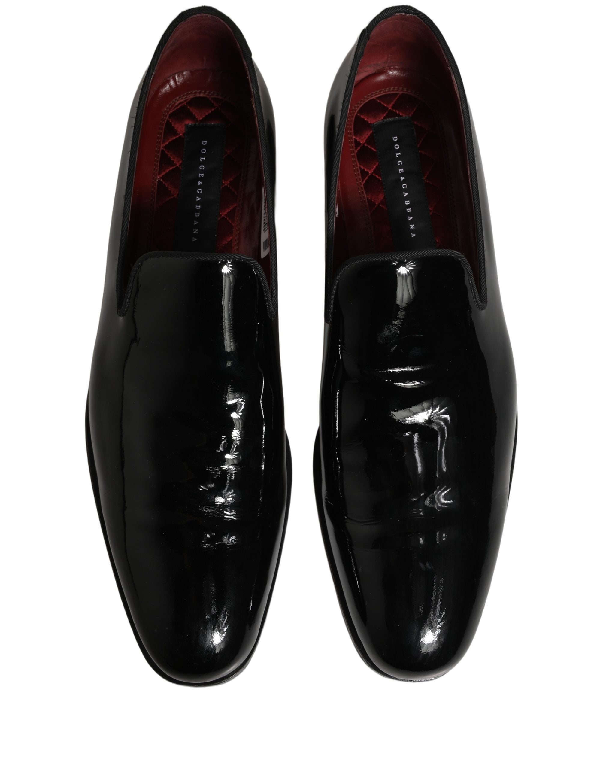 Dolce & Gabbana Black Patent Leather Men Dress Loafers Shoes