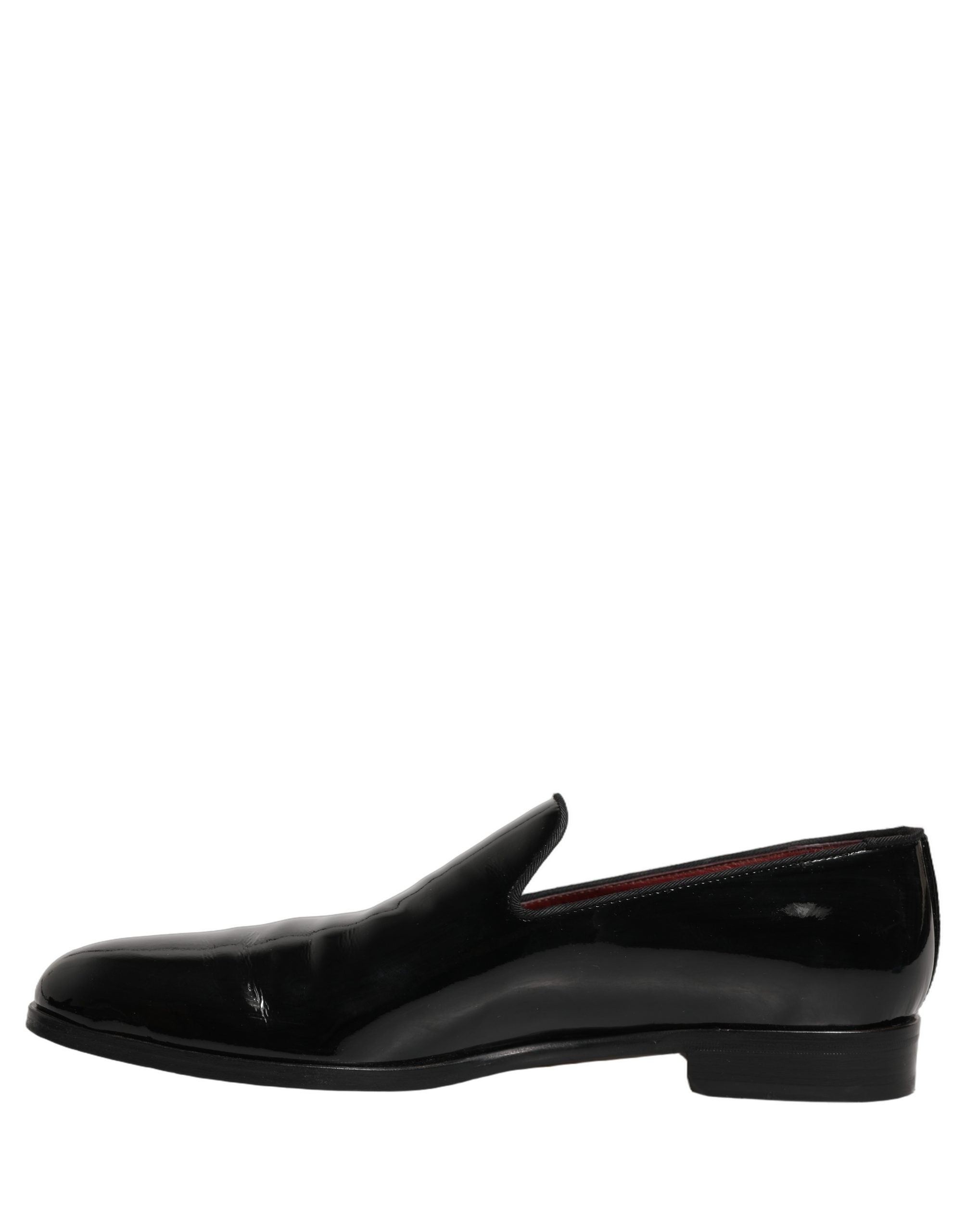 Dolce & Gabbana Black Patent Leather Men Dress Loafers Shoes