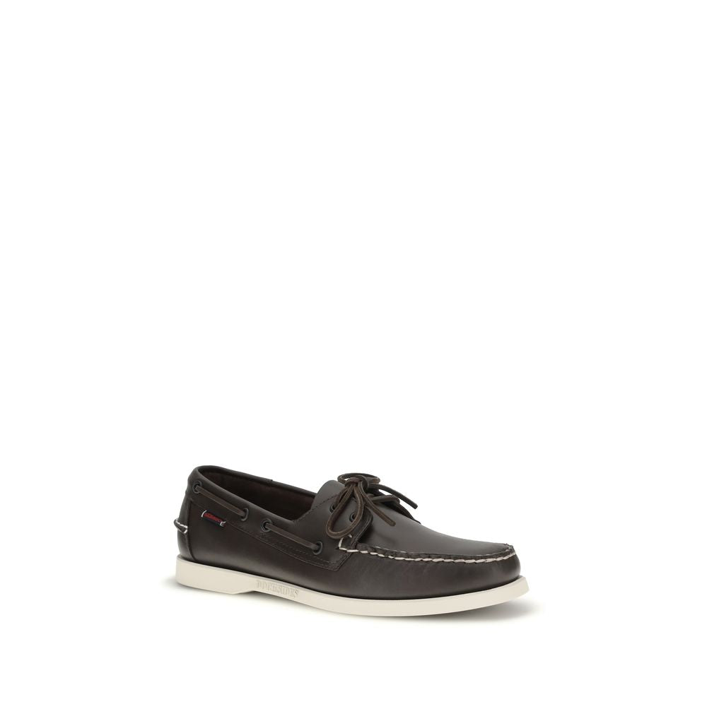Sebago Brown Calf Leather Bos Taurus Slip-On Loafers
