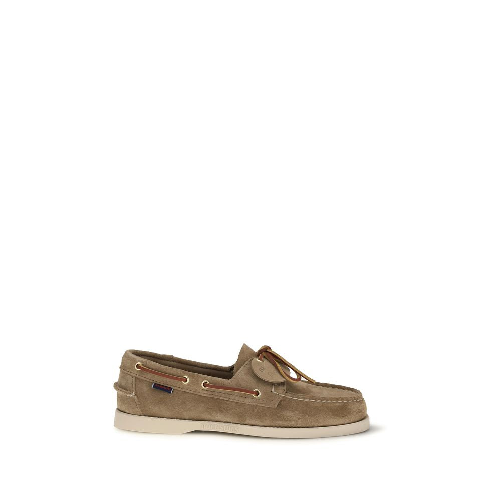 Sebago Beige Calf Leather Bos Taurus Slip-On Loafers
