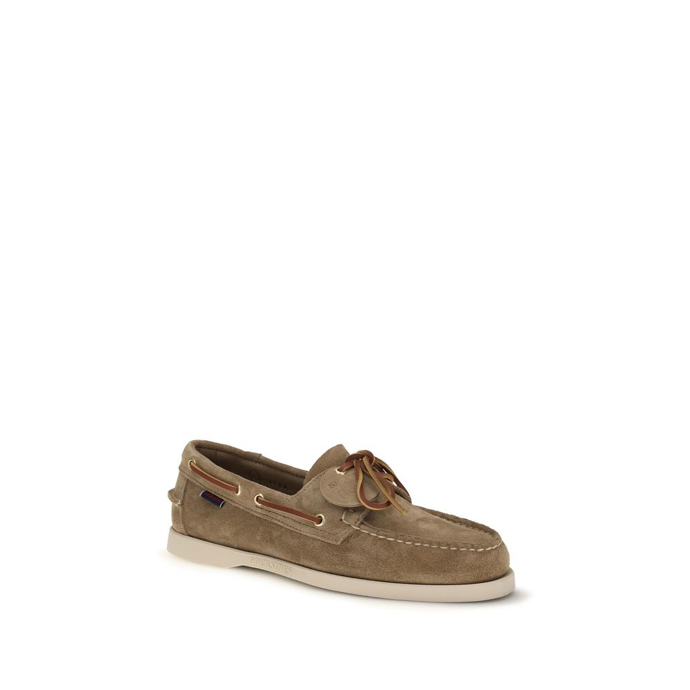 Sebago Beige Calf Leather Bos Taurus Slip-On Loafers