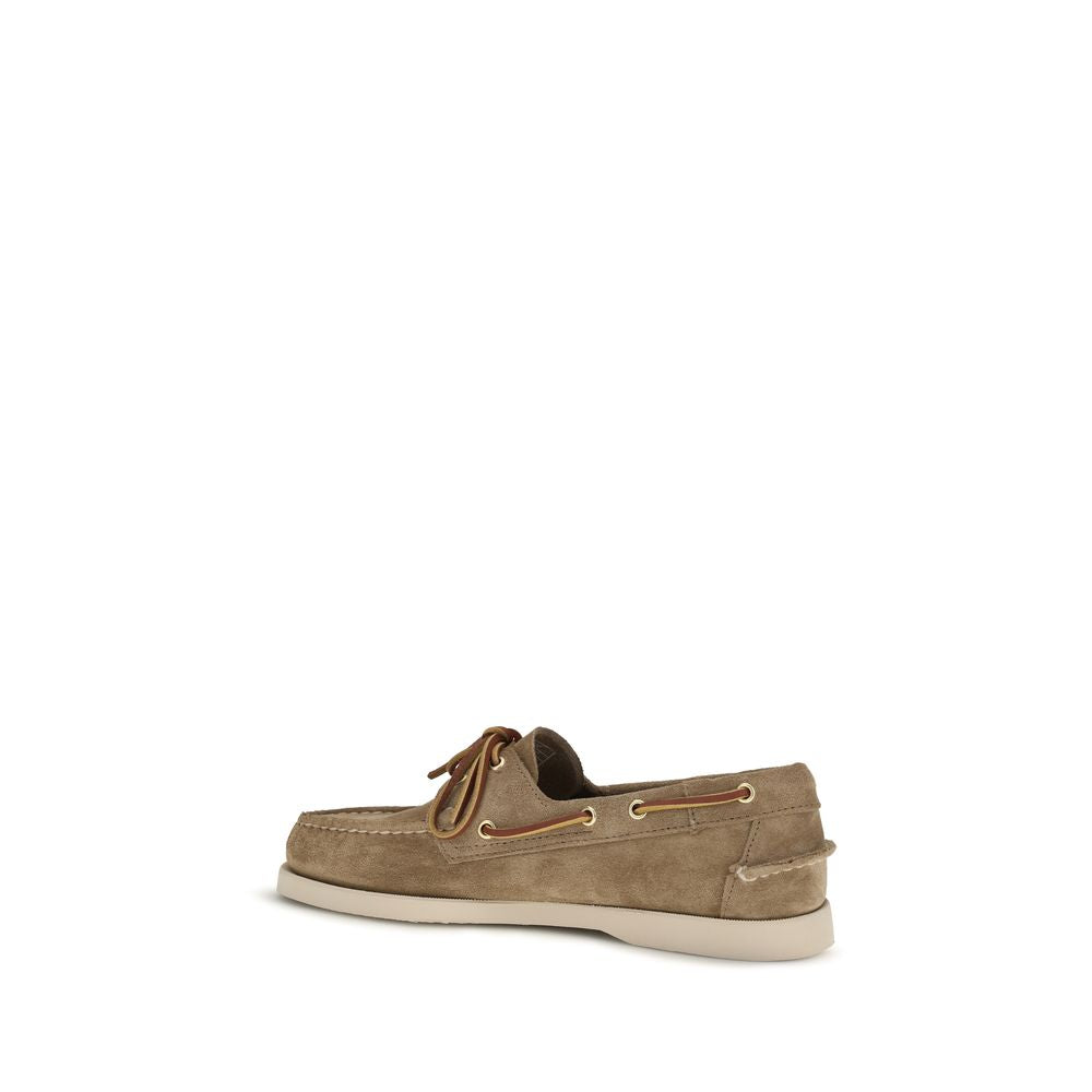 Sebago Beige Calf Leather Bos Taurus Slip-On Loafers