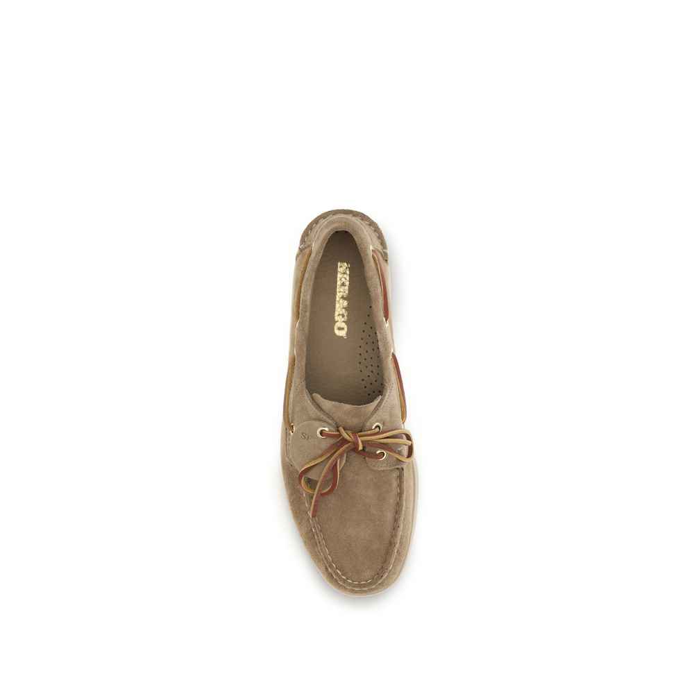 Sebago Beige Calf Leather Bos Taurus Slip-On Loafers