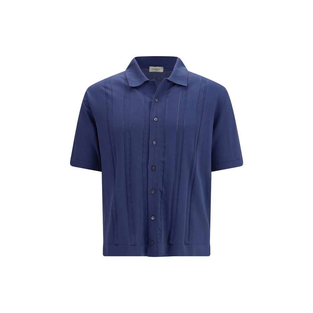 Piacenza Cashmere Blue Cotton Polo Shirt