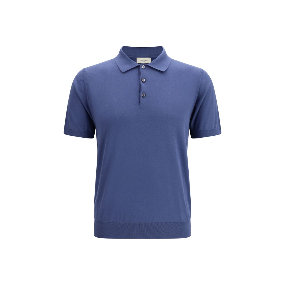 Piacenza Cashmere Blue Cotton Polo Shirt