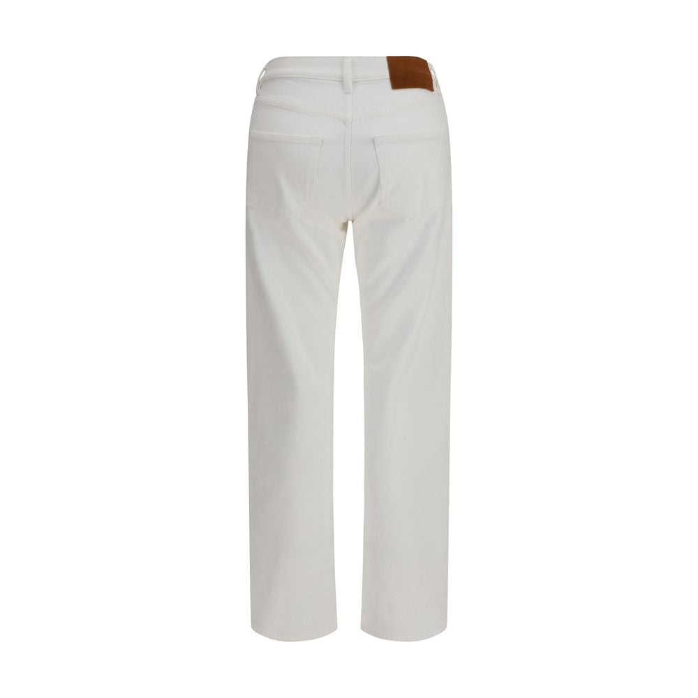 Umit Benan White Cotton Slim Fit Jeans