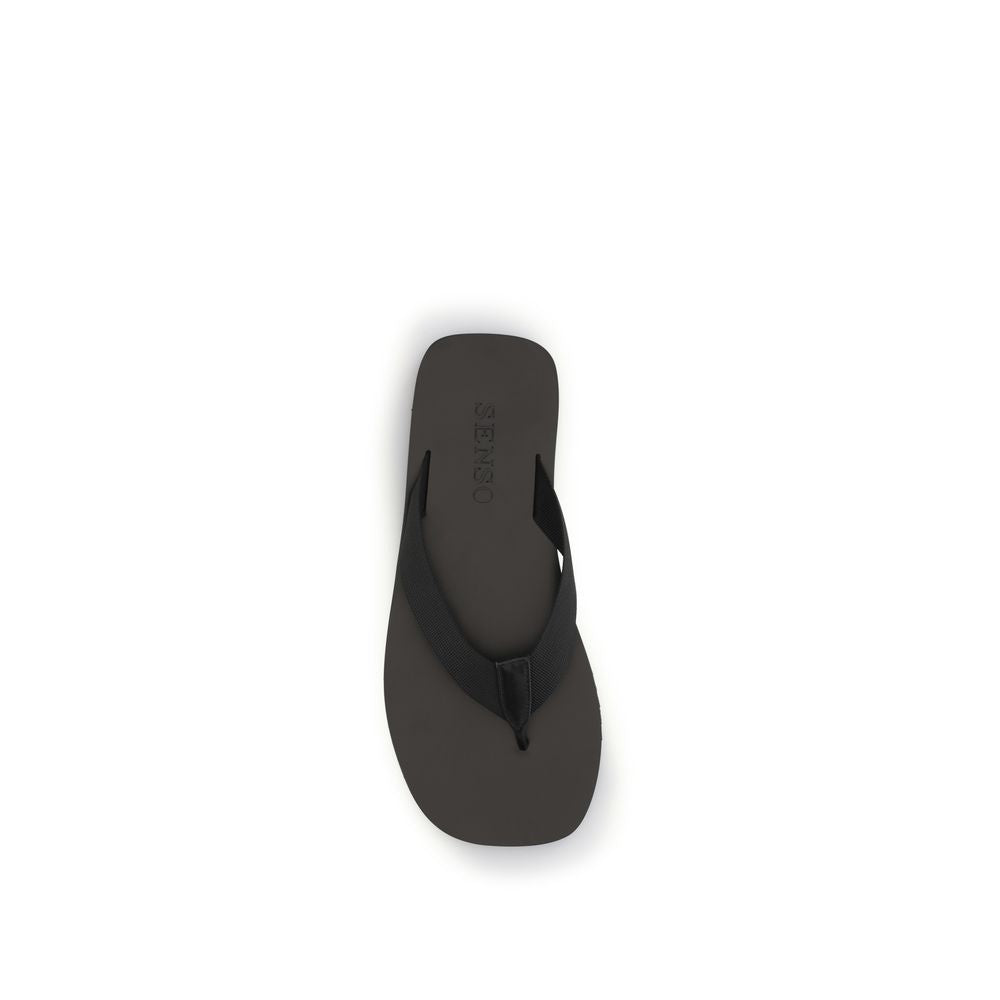 Senso Black Rubber Flip-Flop Sandals