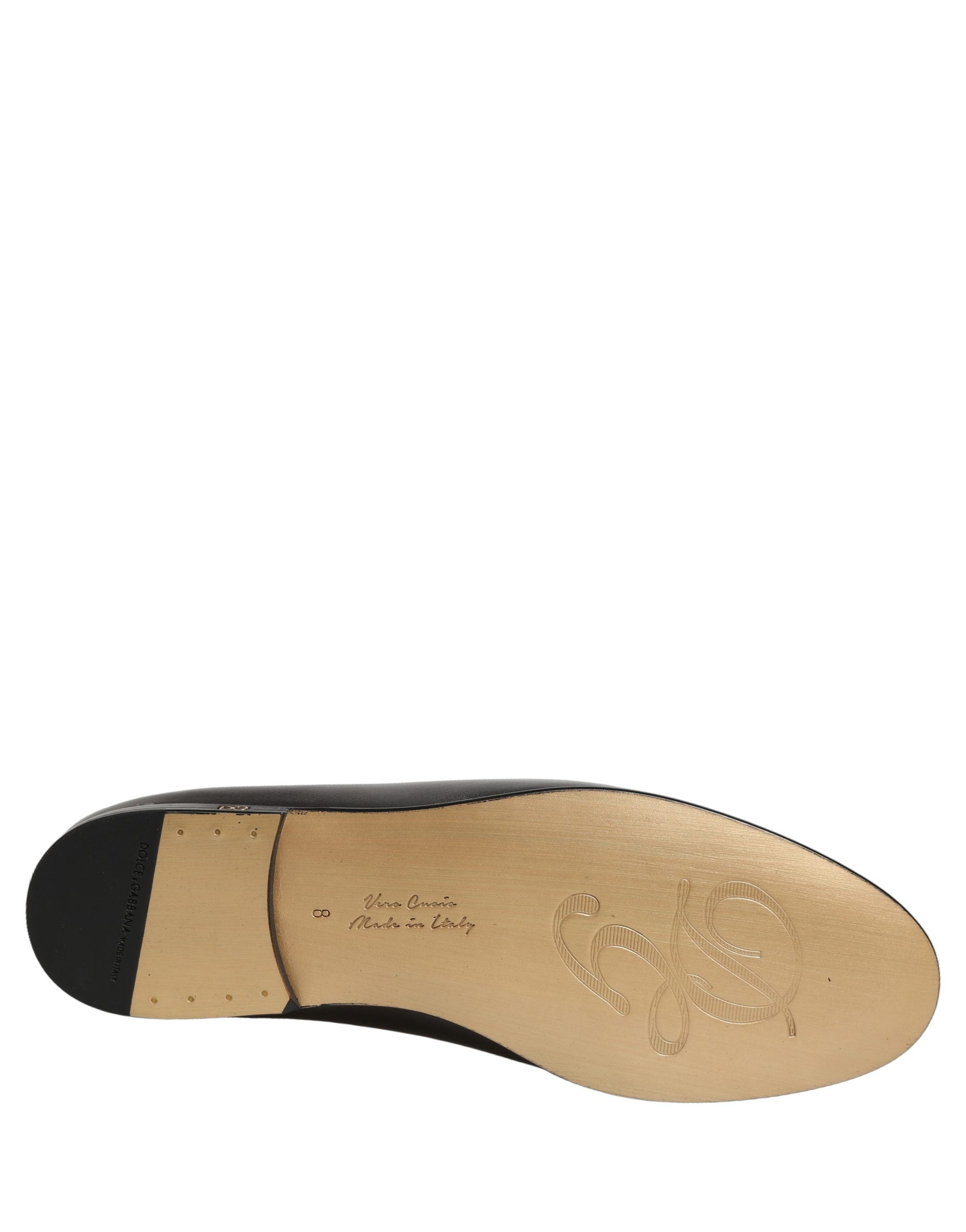 Dolce & Gabbana Silver Leather DG Logo Slip On Loafers Shoes