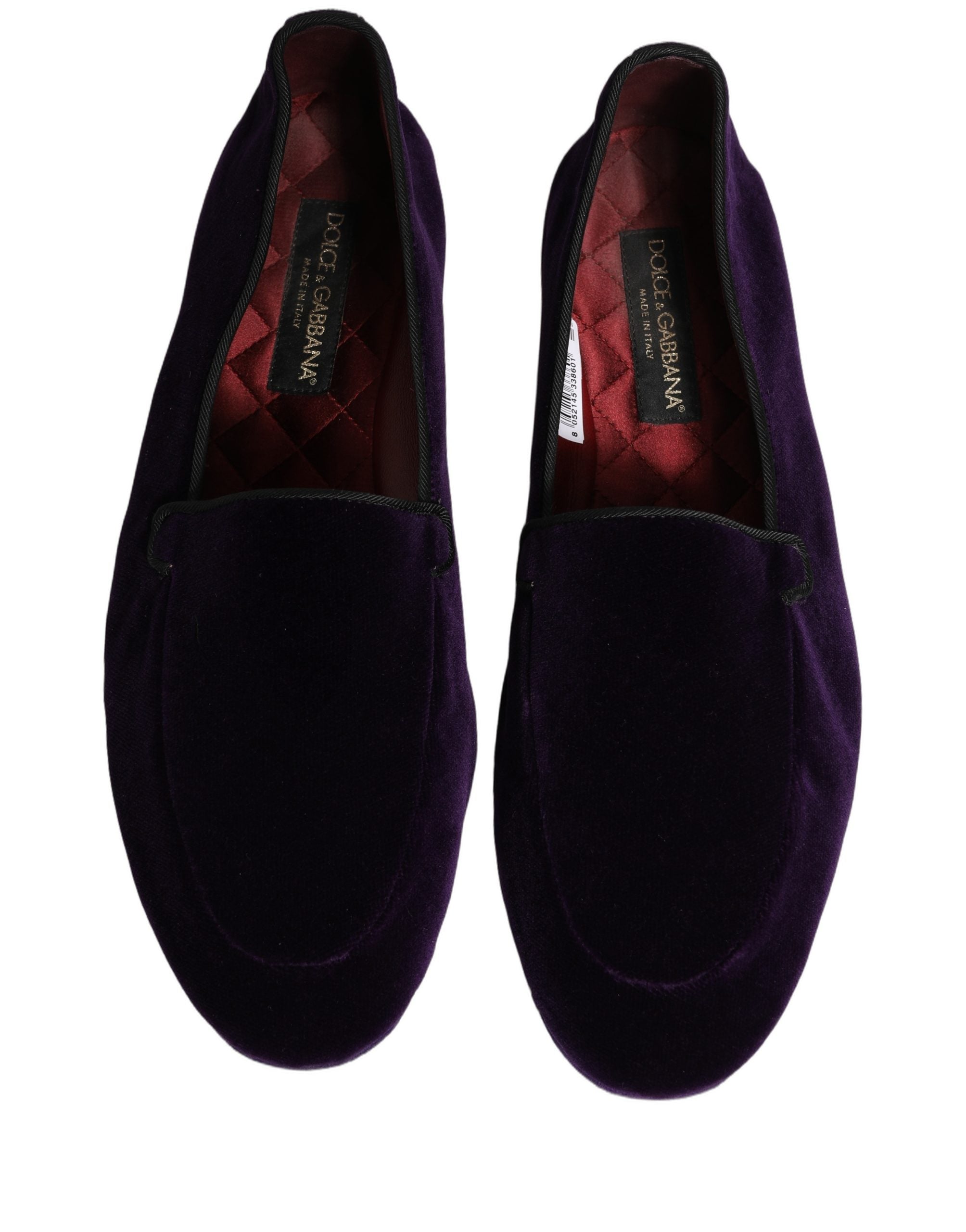 Dolce & Gabbana Violet Velvet Slip On Men Flats Loafers Shoes