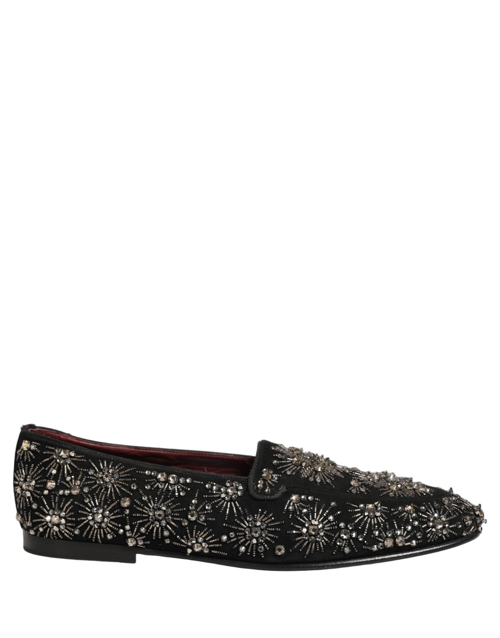 Dolce & Gabbana Black Crystal Embellished Dress Loafers Shoes