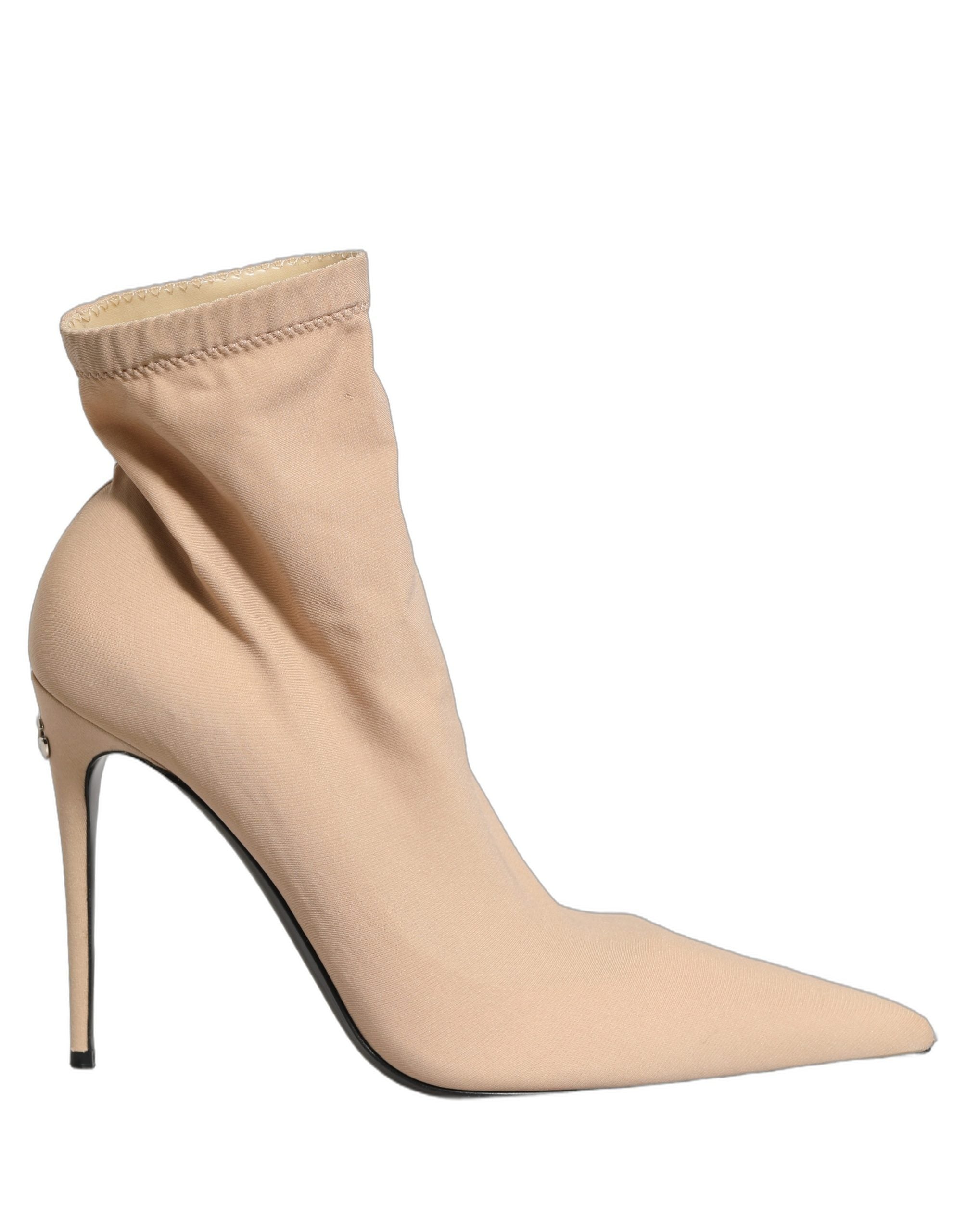 Dolce & Gabbana Beige Stretch Socks Heels Ankle Boots Shoes
