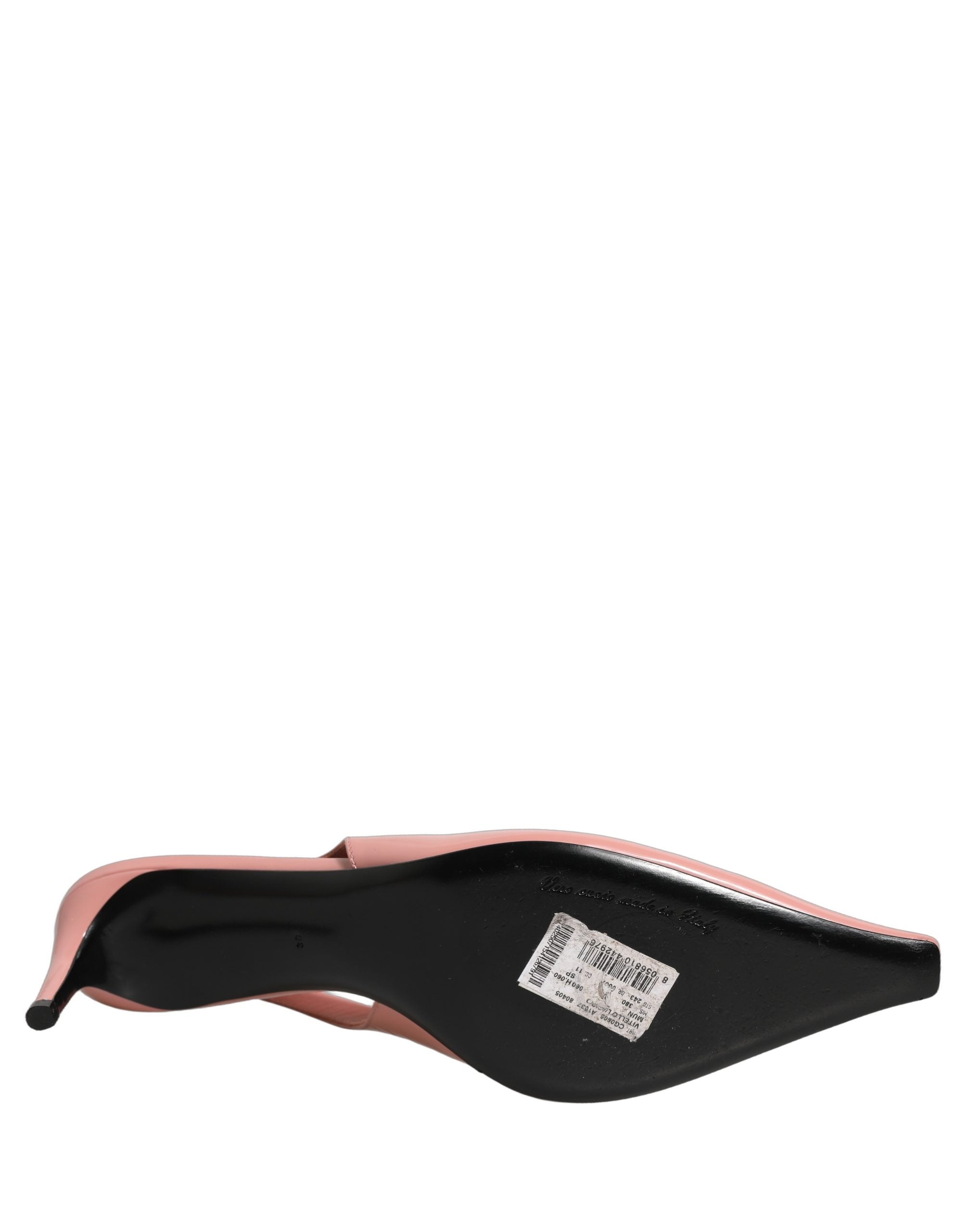 Dolce & Gabbana Pink Leather Mid Heels Slingbacks Shoes