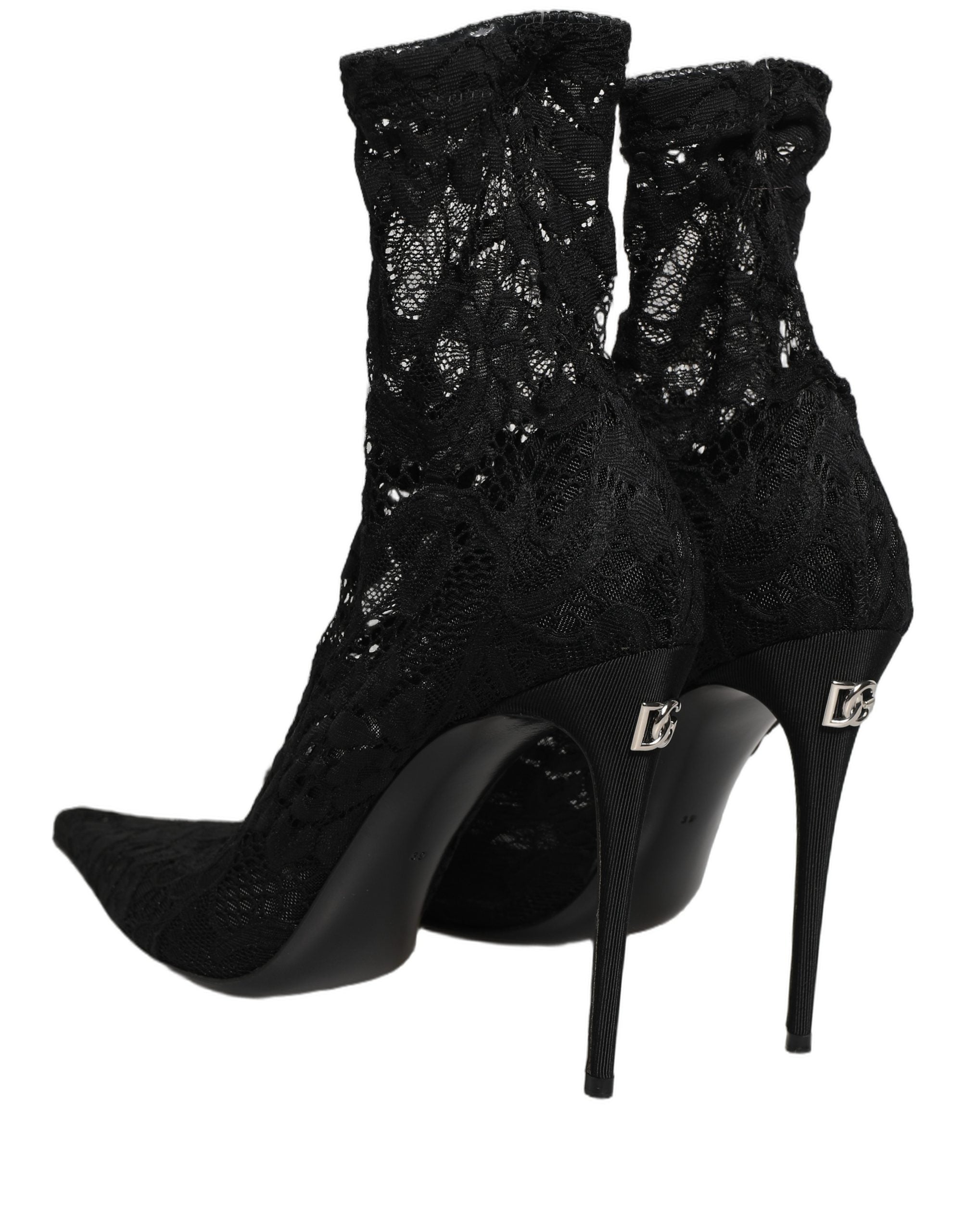 Dolce & Gabbana Black Socks Taormina Lace Pumps Boots Shoes