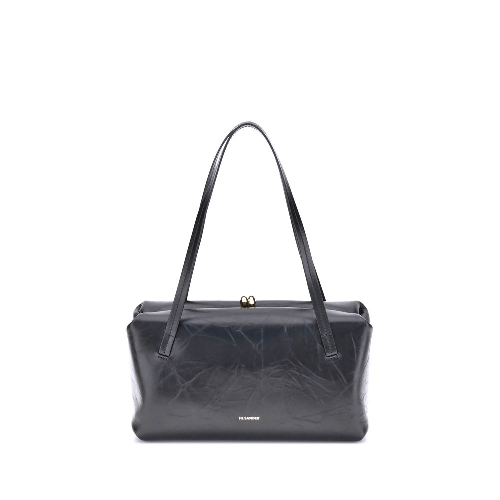 Jil Sander Black Calf Leather Bos Taurus Shoulder Bag