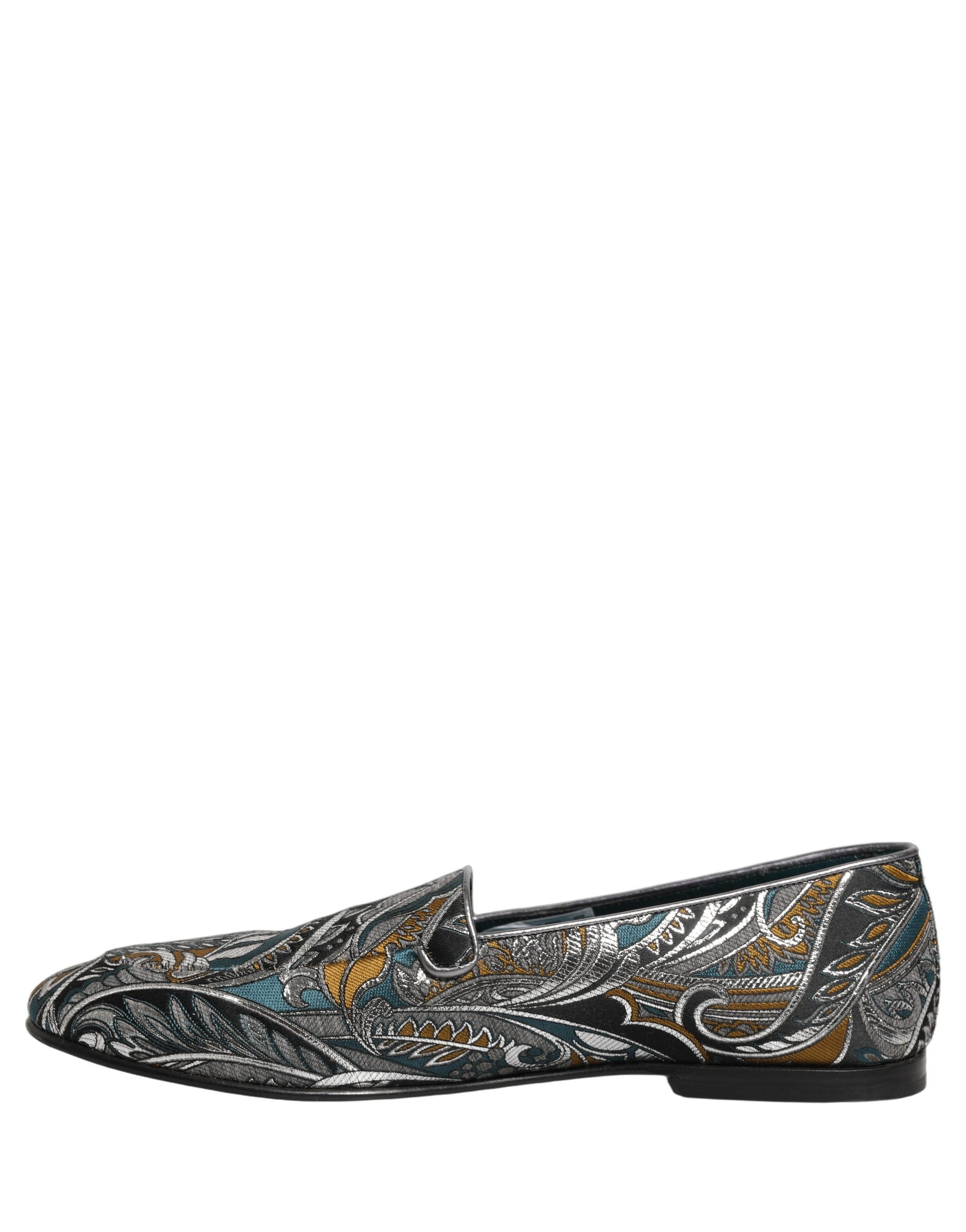 Dolce & Gabbana Multicolor Paisley Brocade Men Loafers Shoes