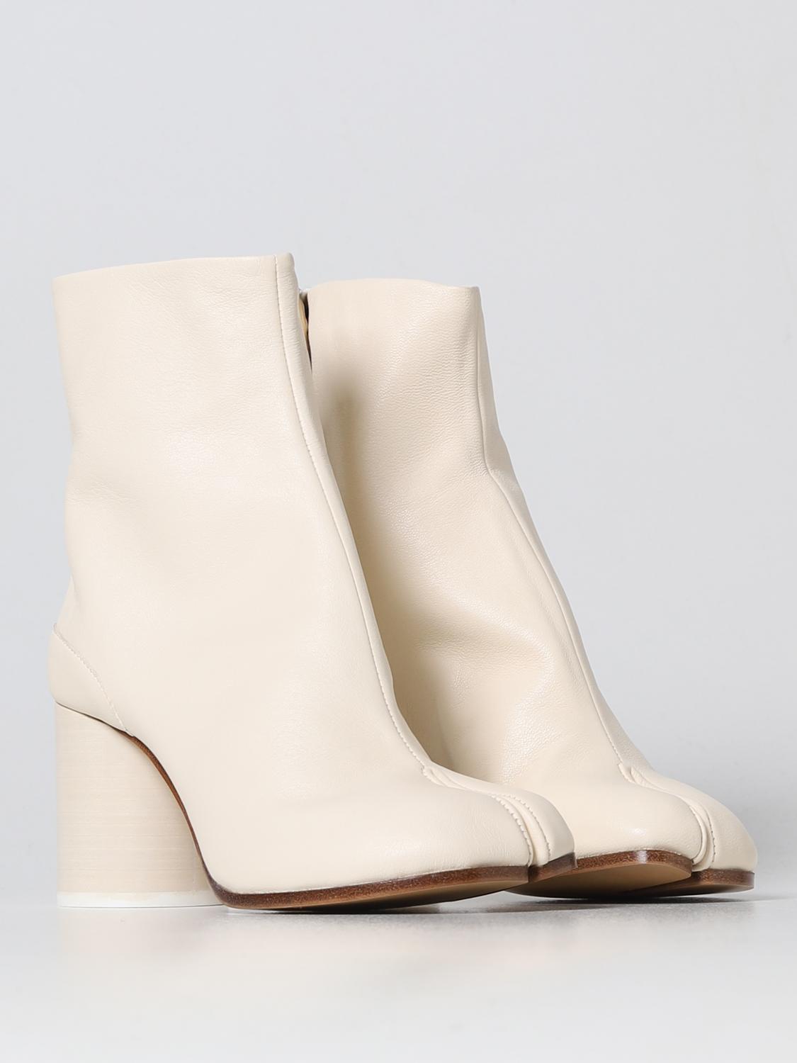 Maison Margiela White Leather Ankle Boots