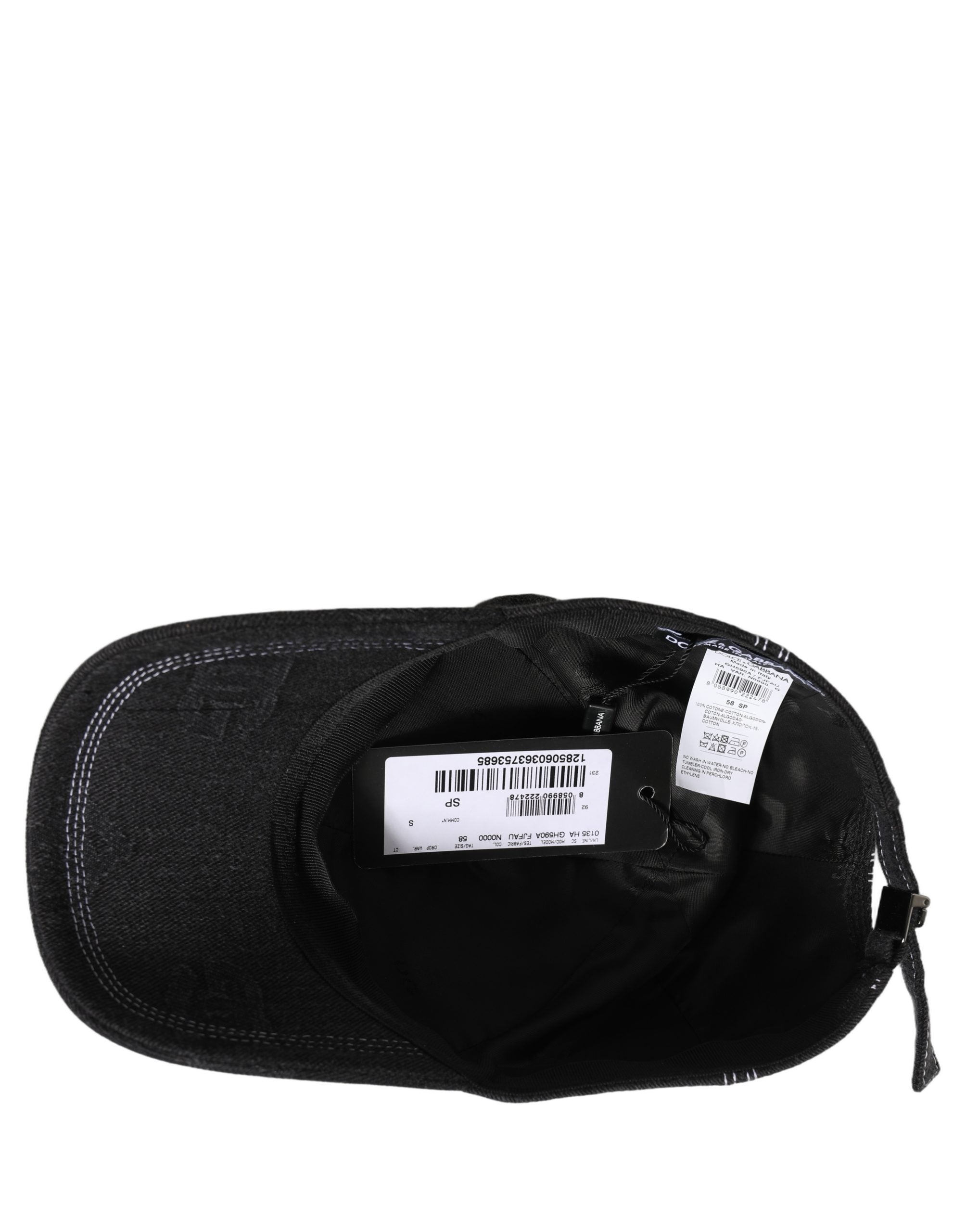 Dolce & Gabbana Men Black Cotton 6 Panel Baseball Capello Hat