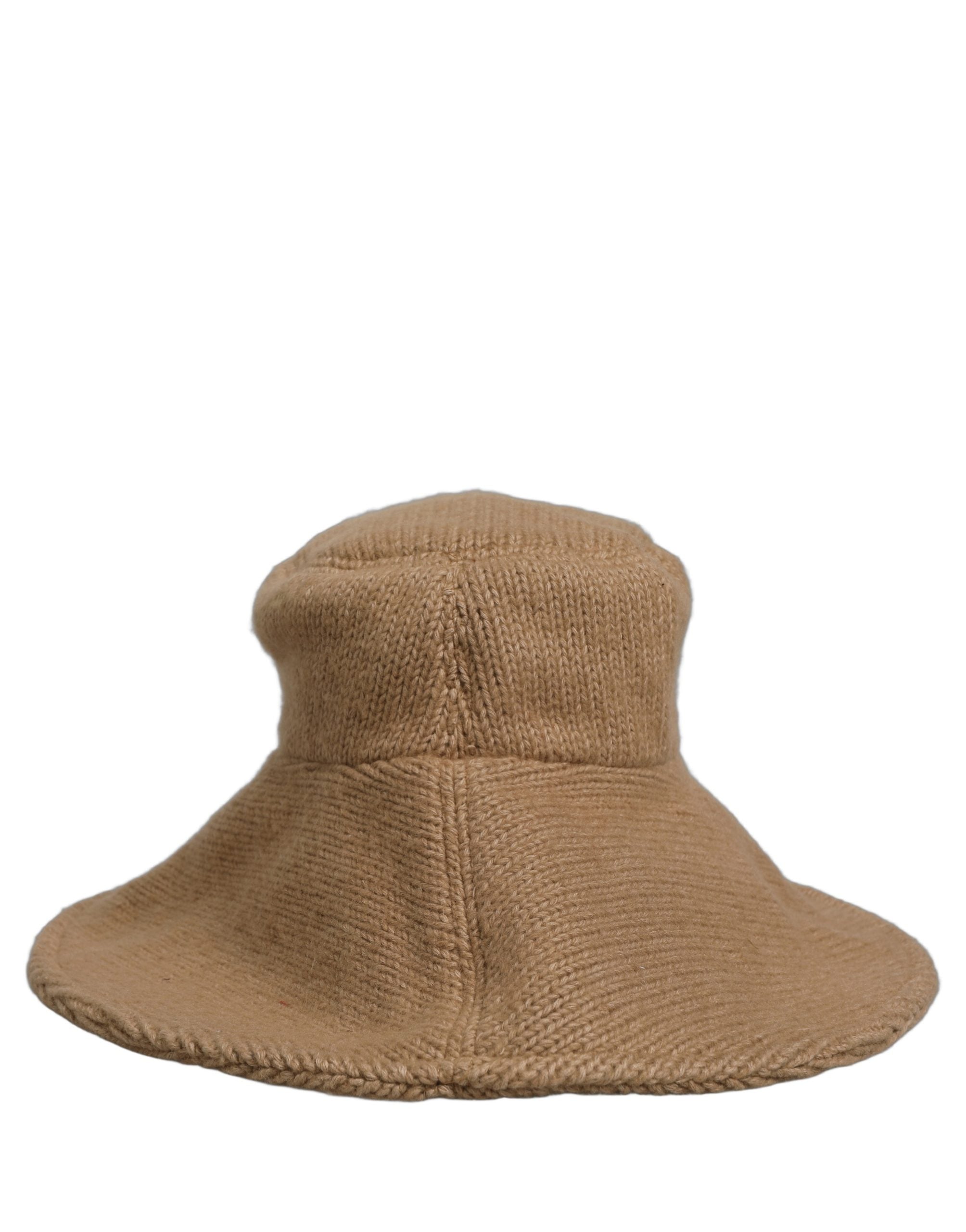 Dolce & Gabbana Women Brown Cotton Knit WideBrim Bucket Capello Hat