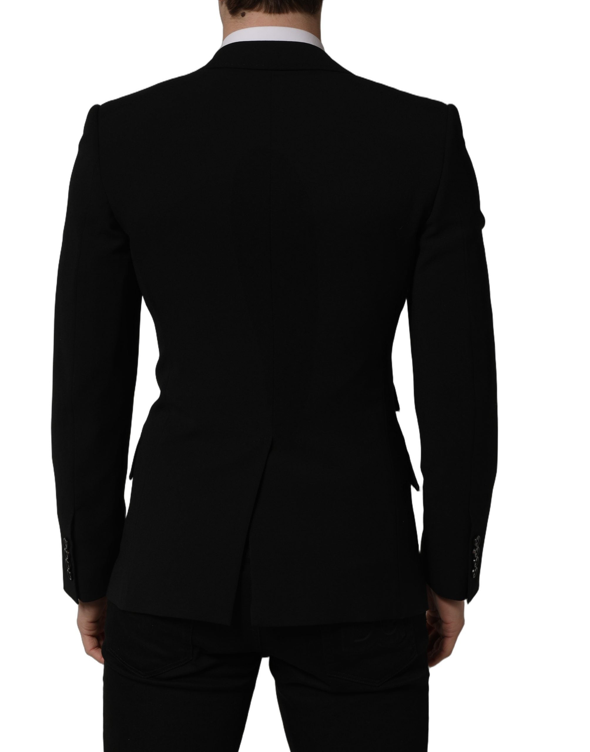 Dolce & Gabbana Black Wool Single Breasted Men Blazer Jacket