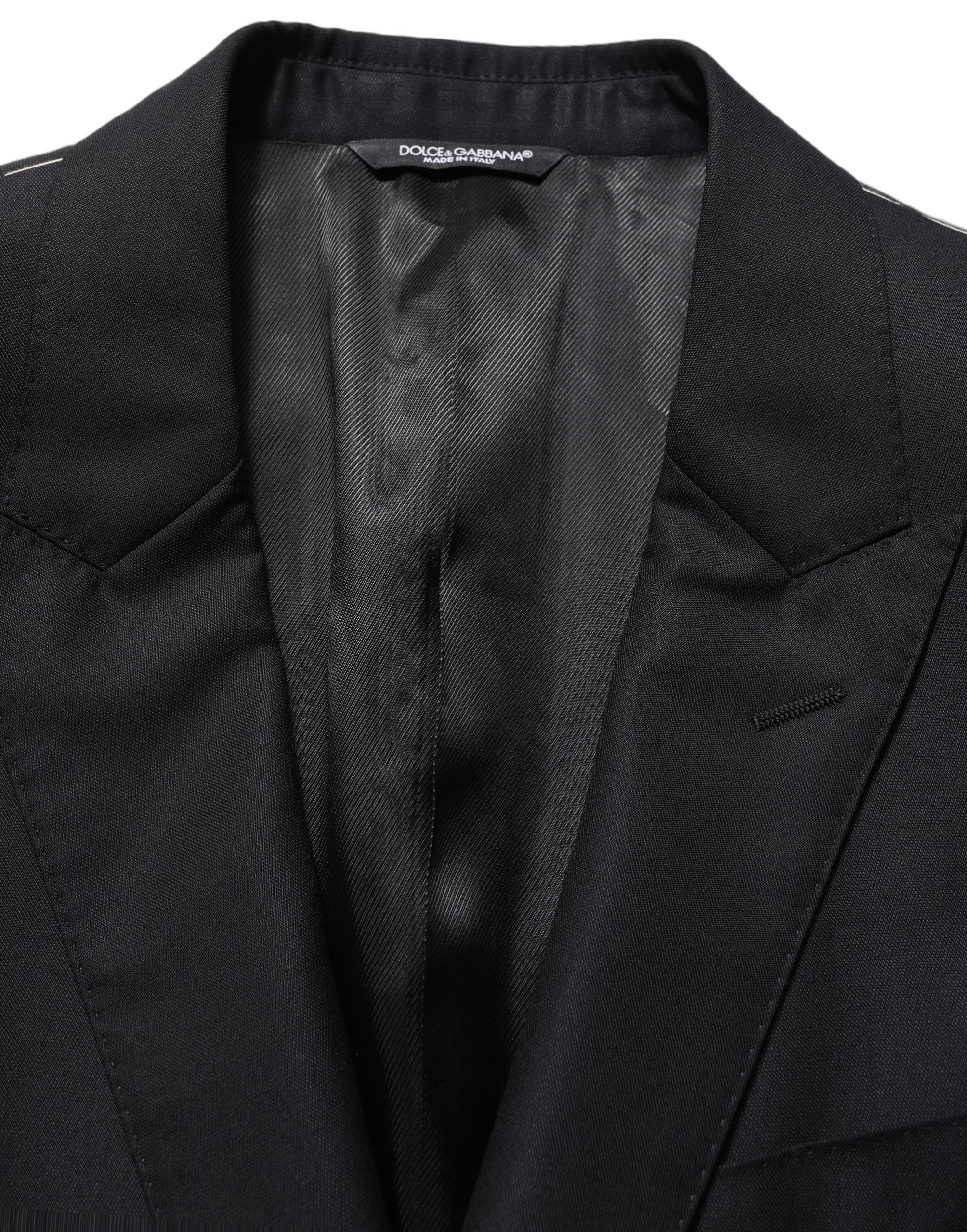 Dolce & Gabbana Black Wool Single Breasted Men Blazer Jacket
