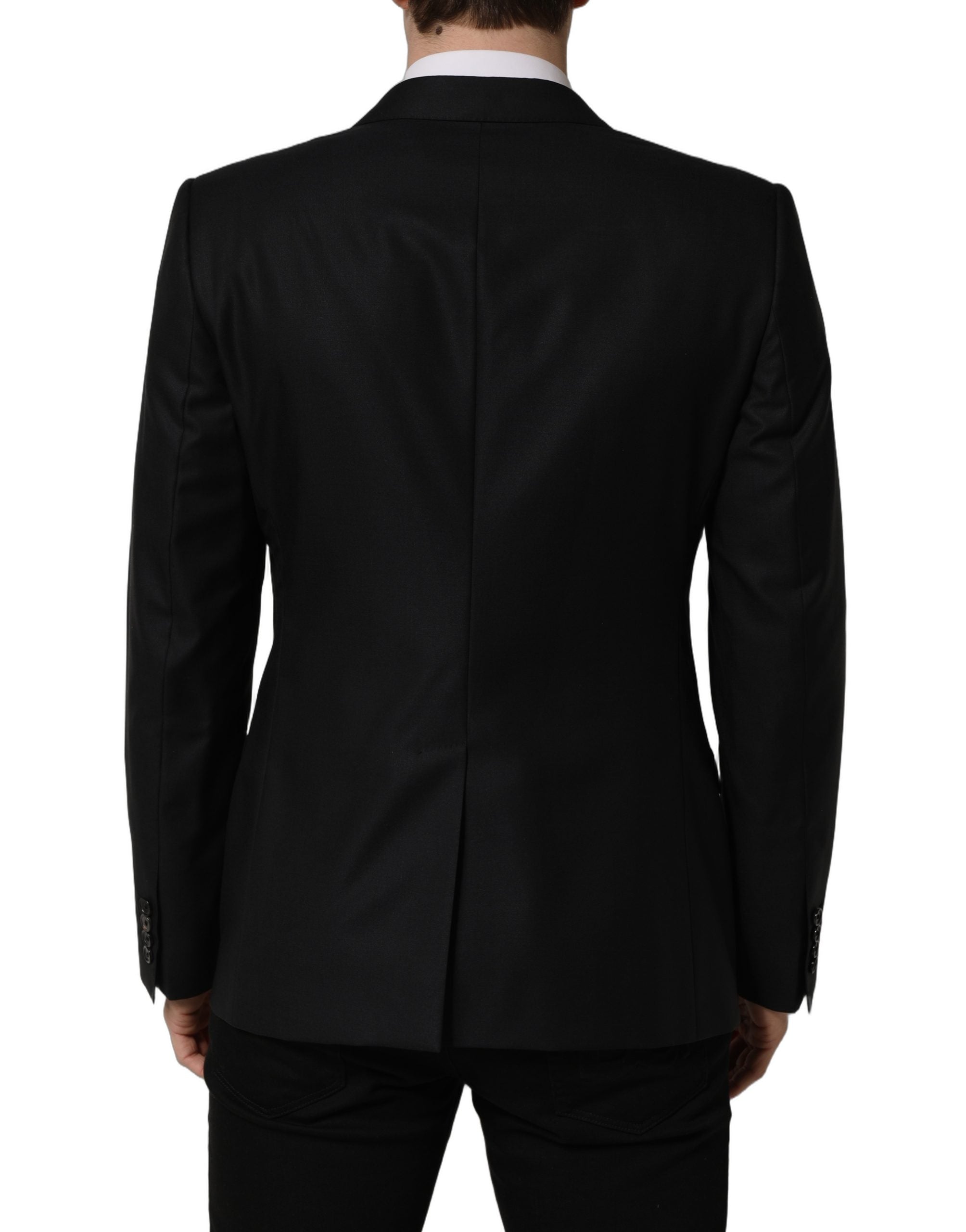 Dolce & Gabbana Black Wool Single Breasted Men Blazer Jacket