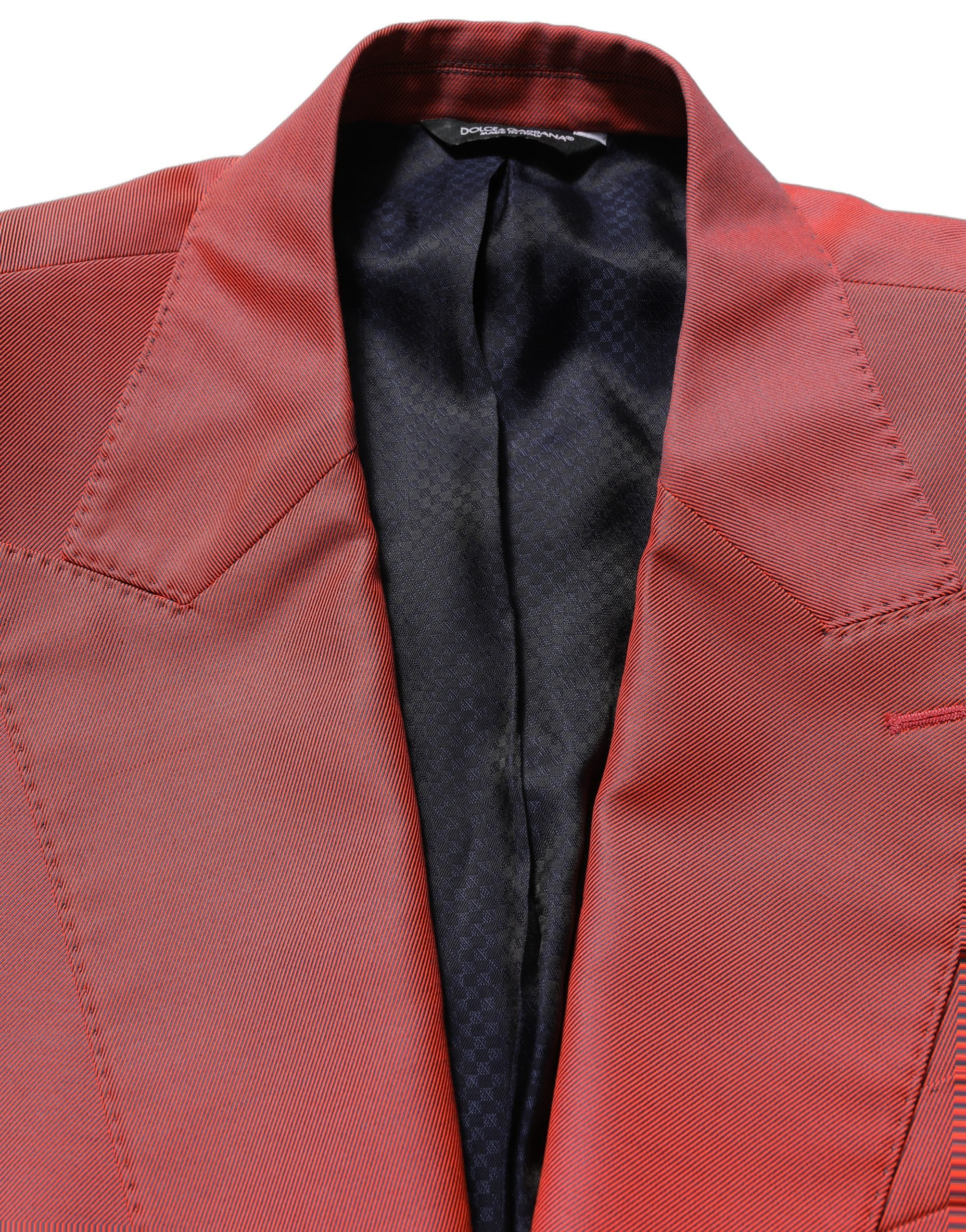 Dolce & Gabbana Red Wool Single Breasted Men Blazer Jacket