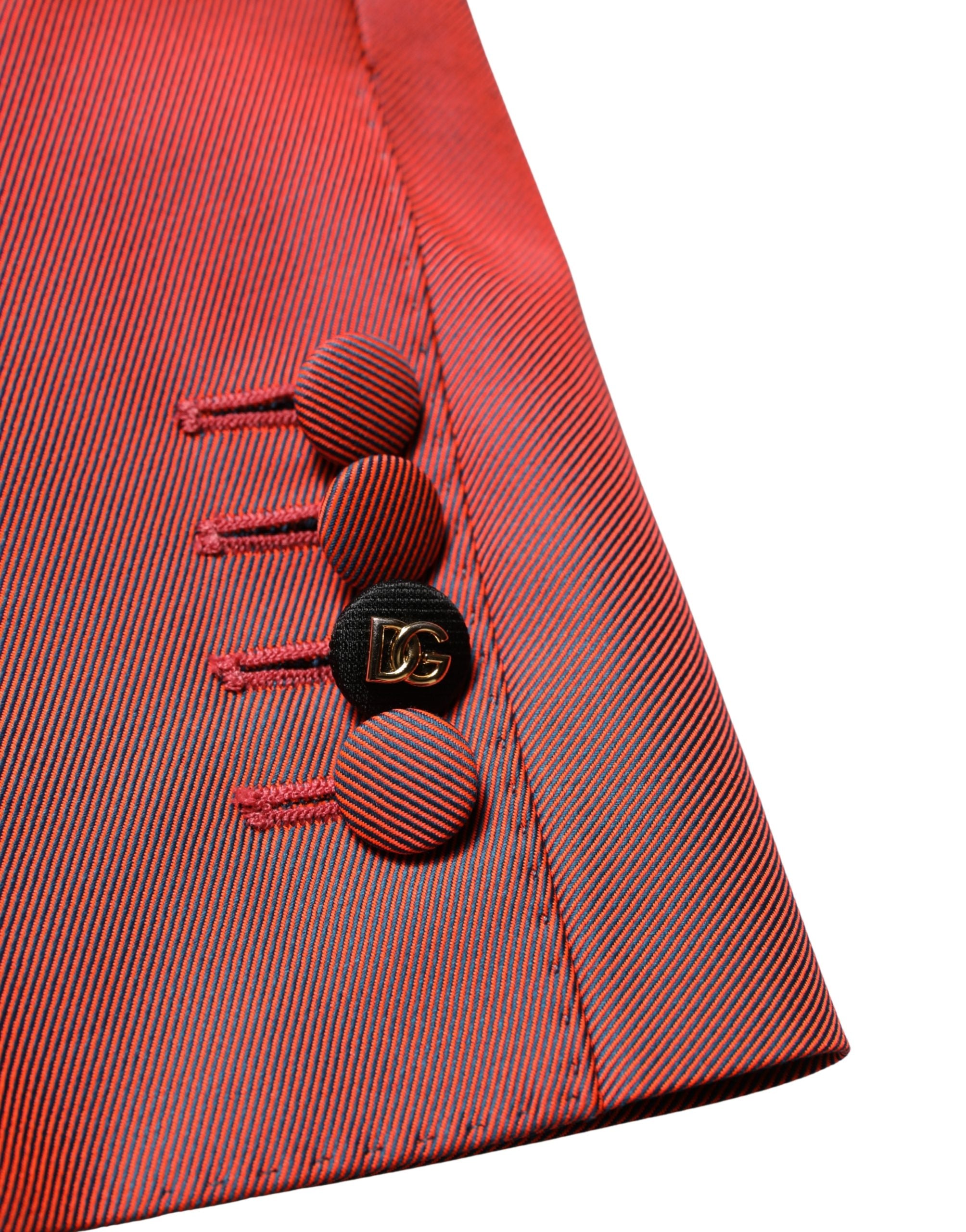 Dolce & Gabbana Red Wool Single Breasted Men Blazer Jacket