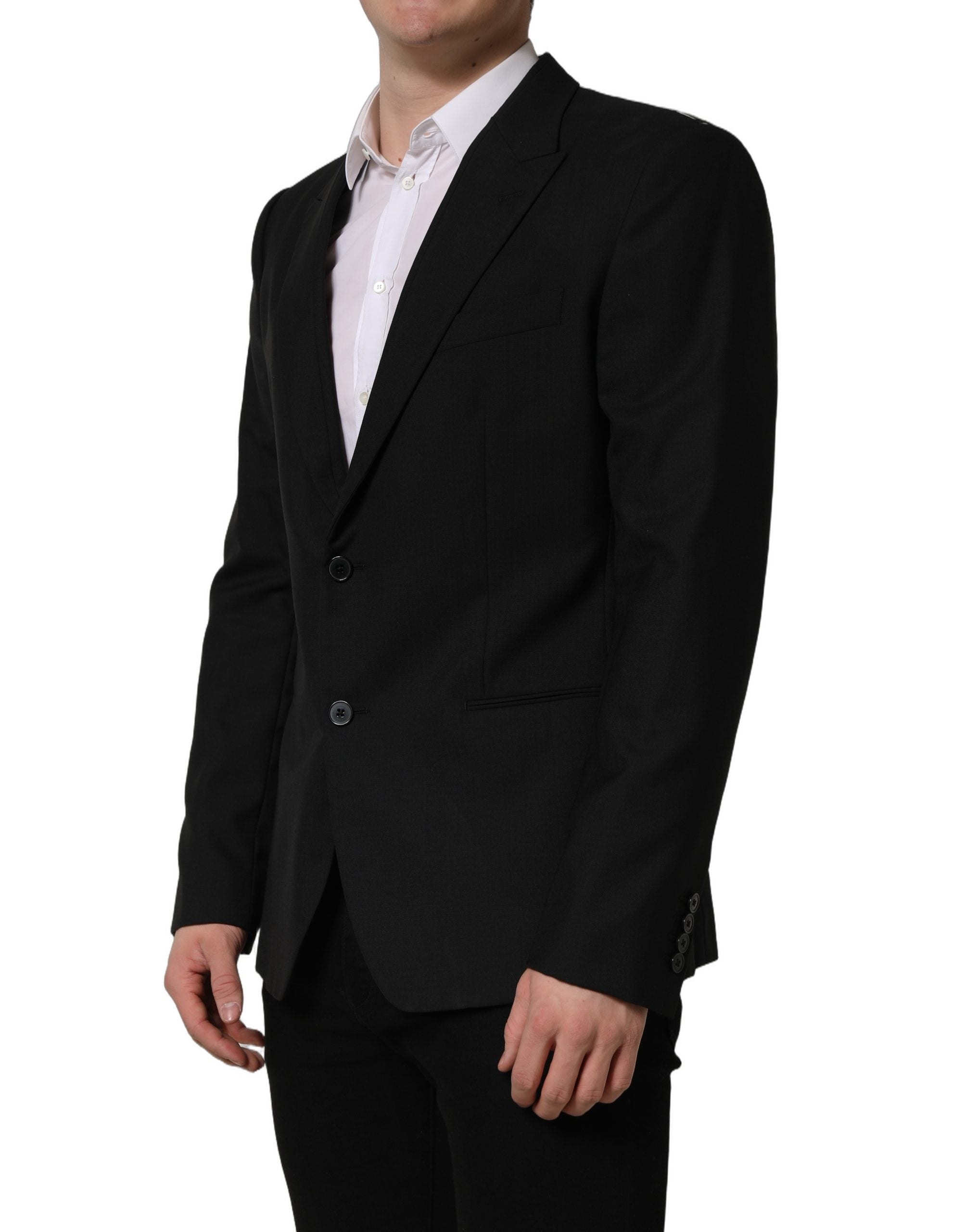 Dolce & Gabbana Black Wool Single Breasted Blazer Jacket