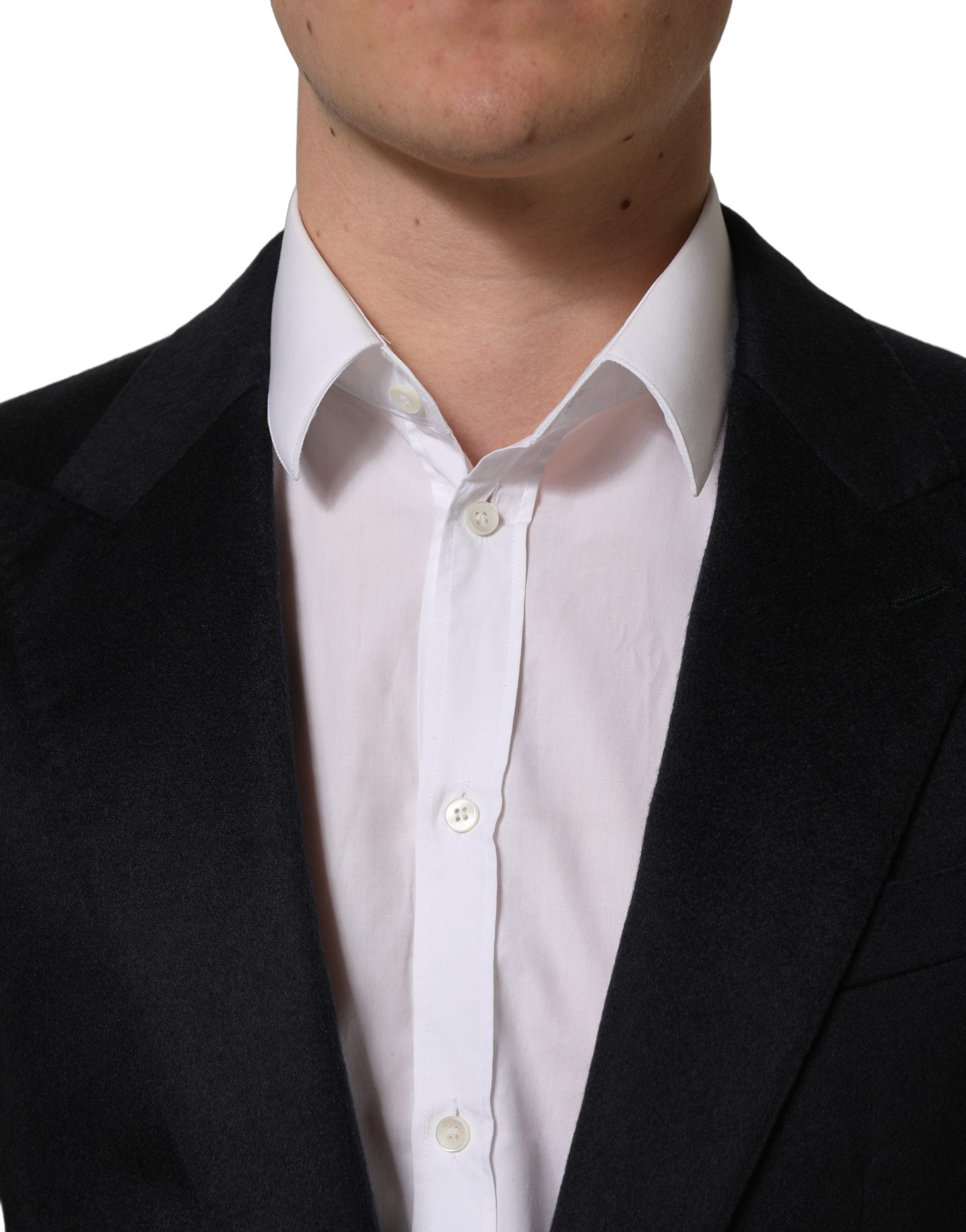 Dolce & Gabbana Blue Cashmere Single Breasted Blazer Jacket