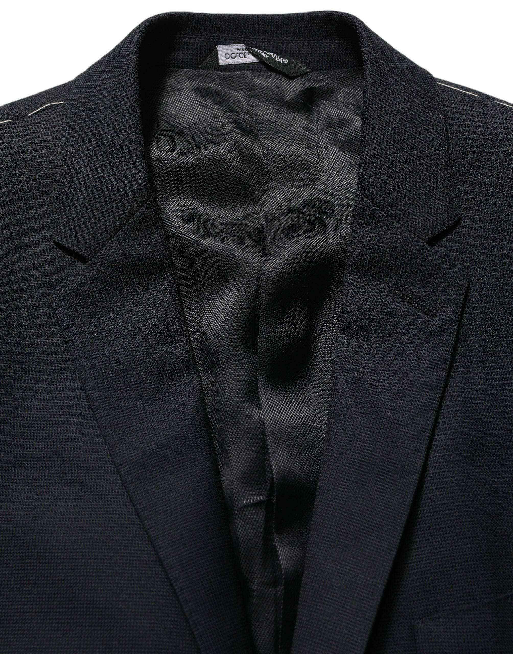 Dolce & Gabbana Black Wool Single Breasted Blazer Jacket