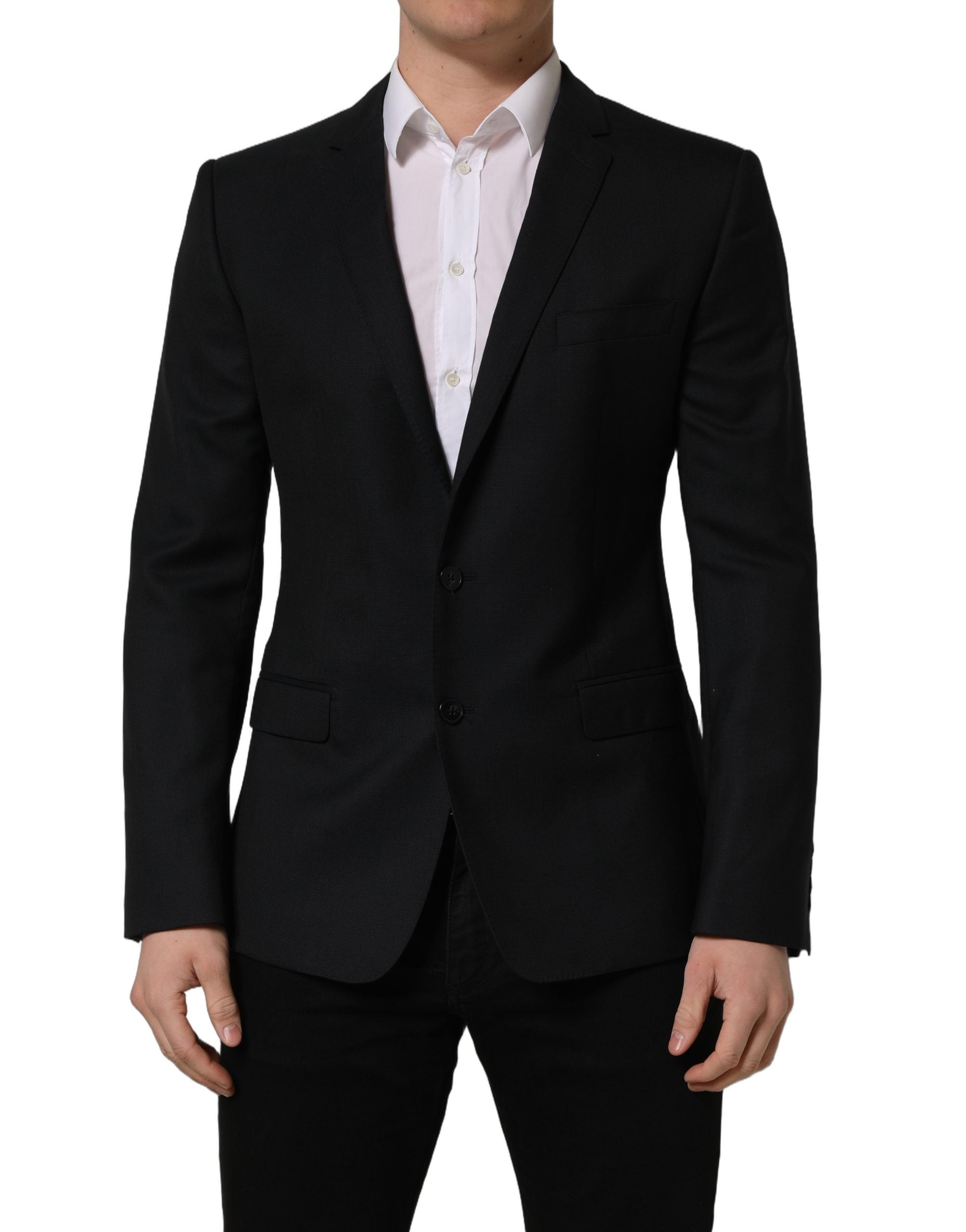 Dolce & Gabbana Black Wool Single Breasted Blazer Jacket