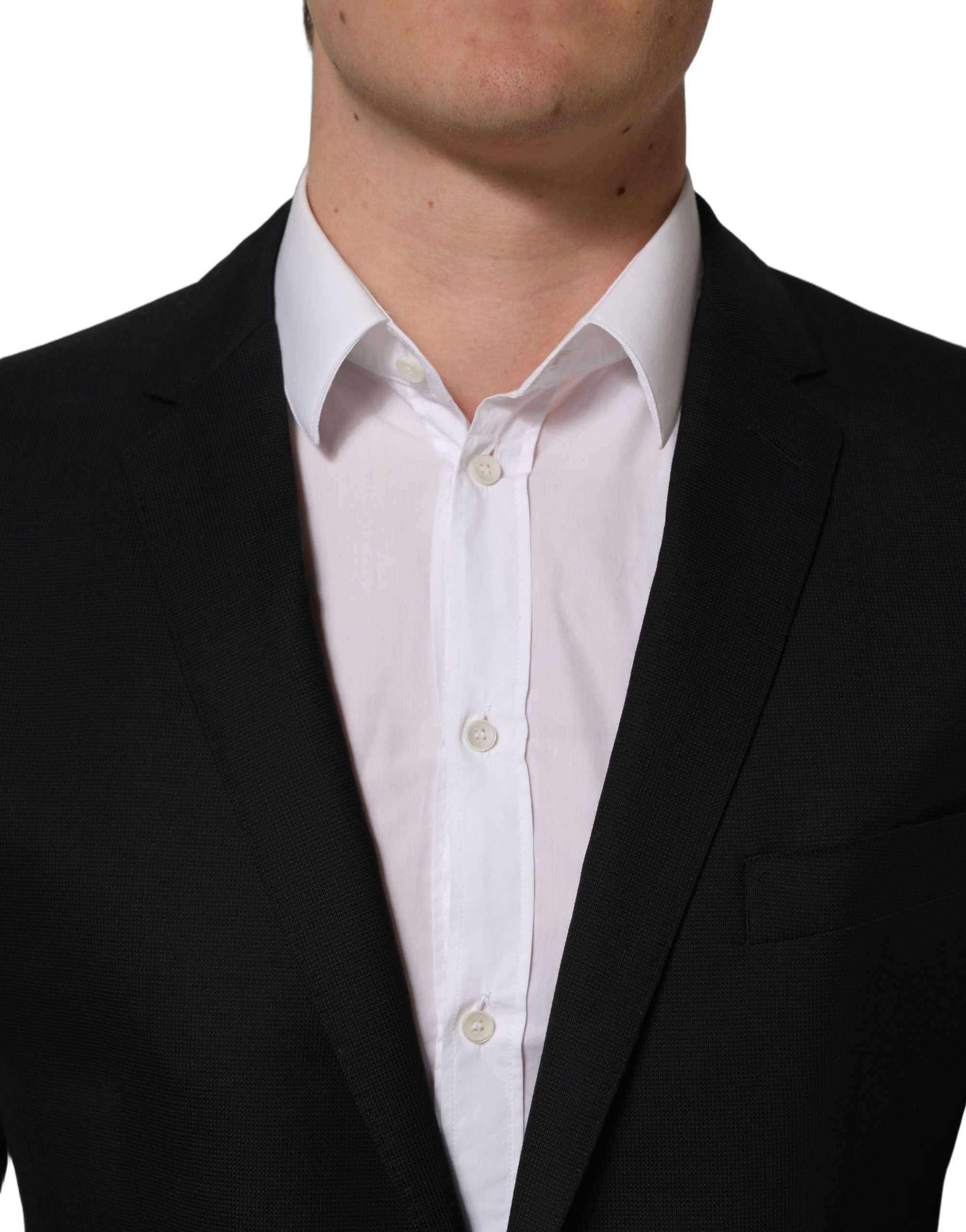Dolce & Gabbana Black Wool Single Breasted Blazer Jacket