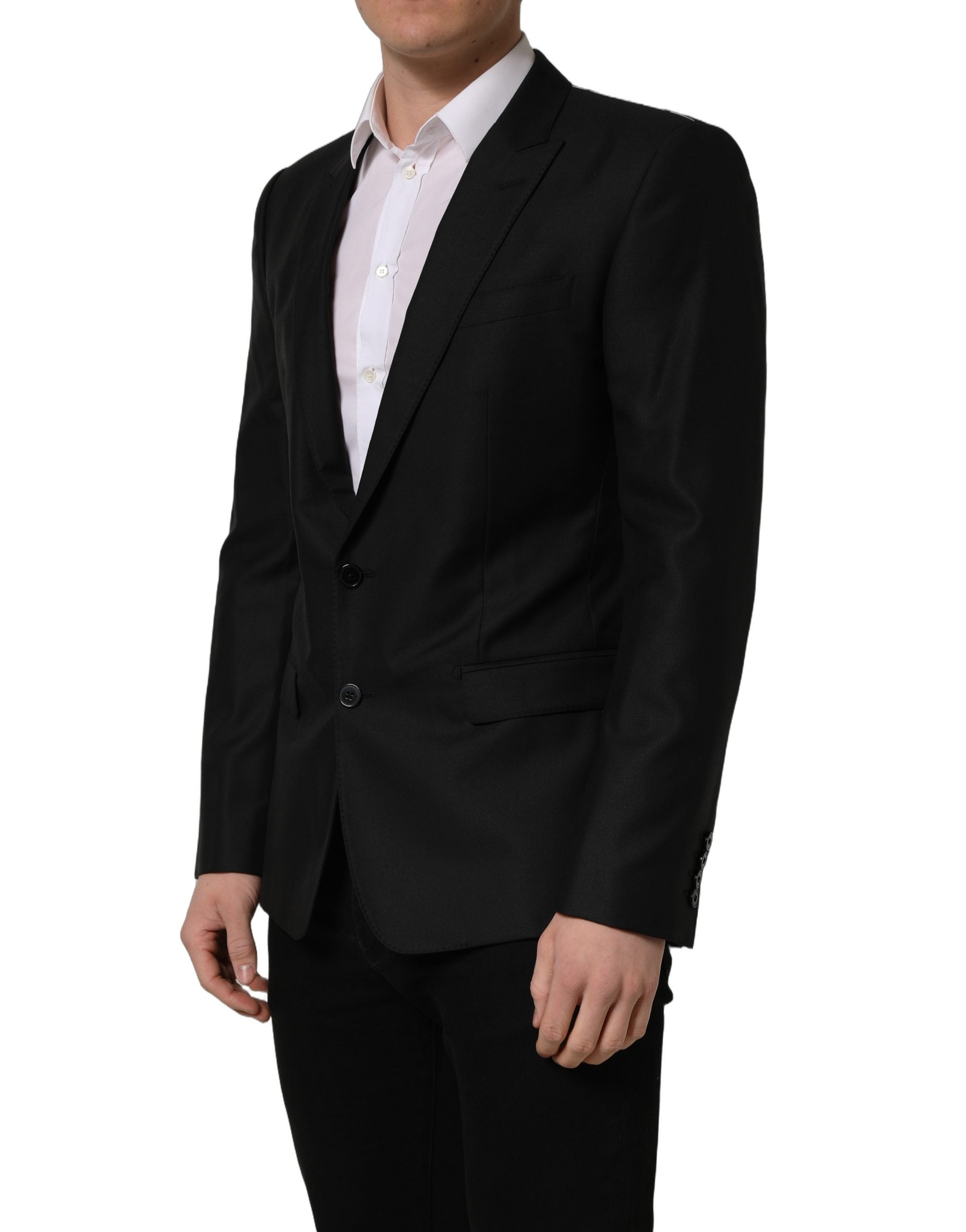 Dolce & Gabbana Black Wool Single Breasted Blazer Jacket