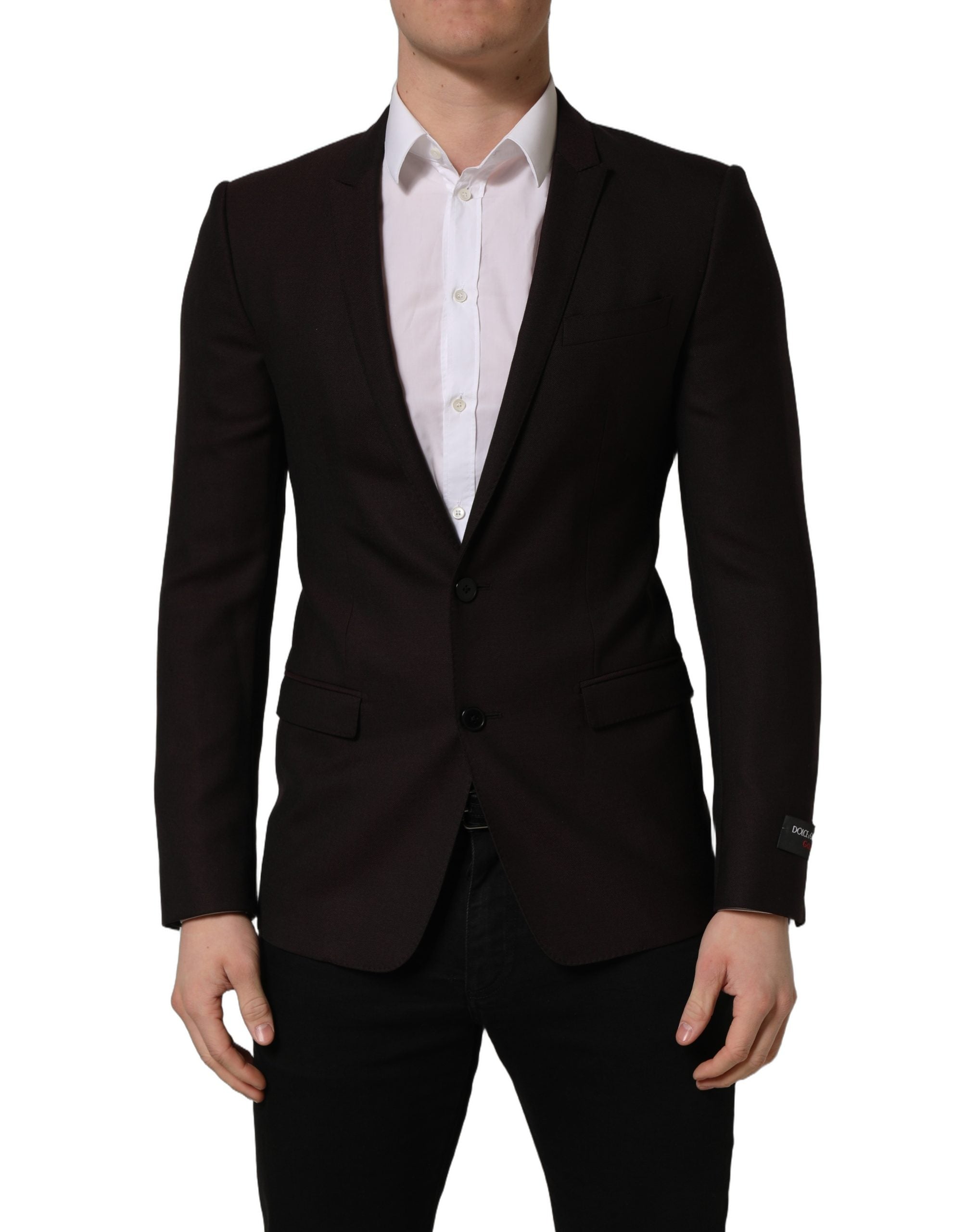 Dolce & Gabbana Brown Wool GOLD Single Breasted Men Jacket