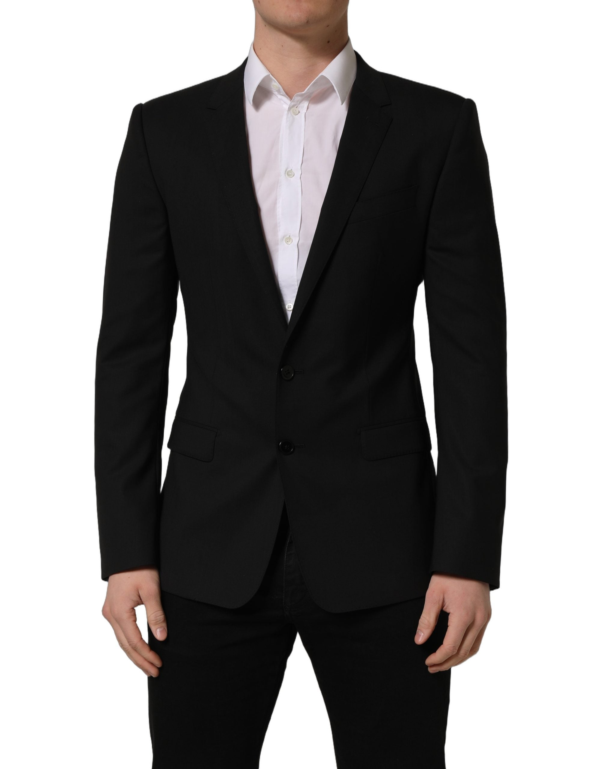 Dolce & Gabbana Black Wool Single Breasted Blazer Jacket