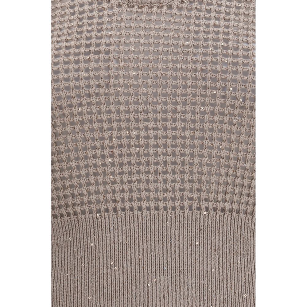 Brunello Cucinelli Beige Cotton Tank Tops