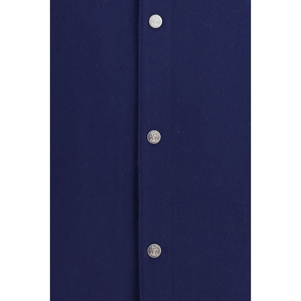 Brunello Cucinelli Blue Cashmere Full-Length Jacket