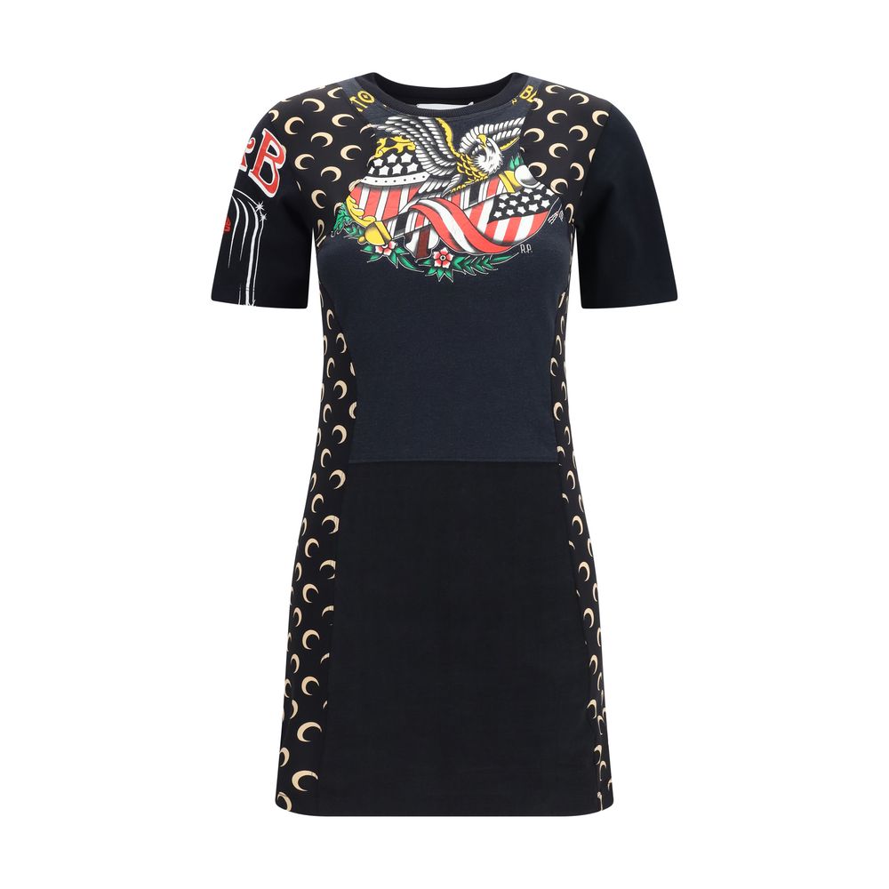 Marine Serre Black Cotton Casual Dress