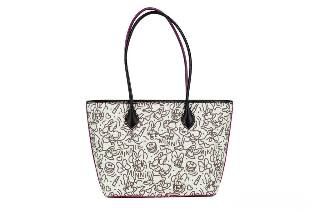 Dooney & Bourke Disney Medium Minnie Mouse Line Art Coated Cotton Tote Handbag