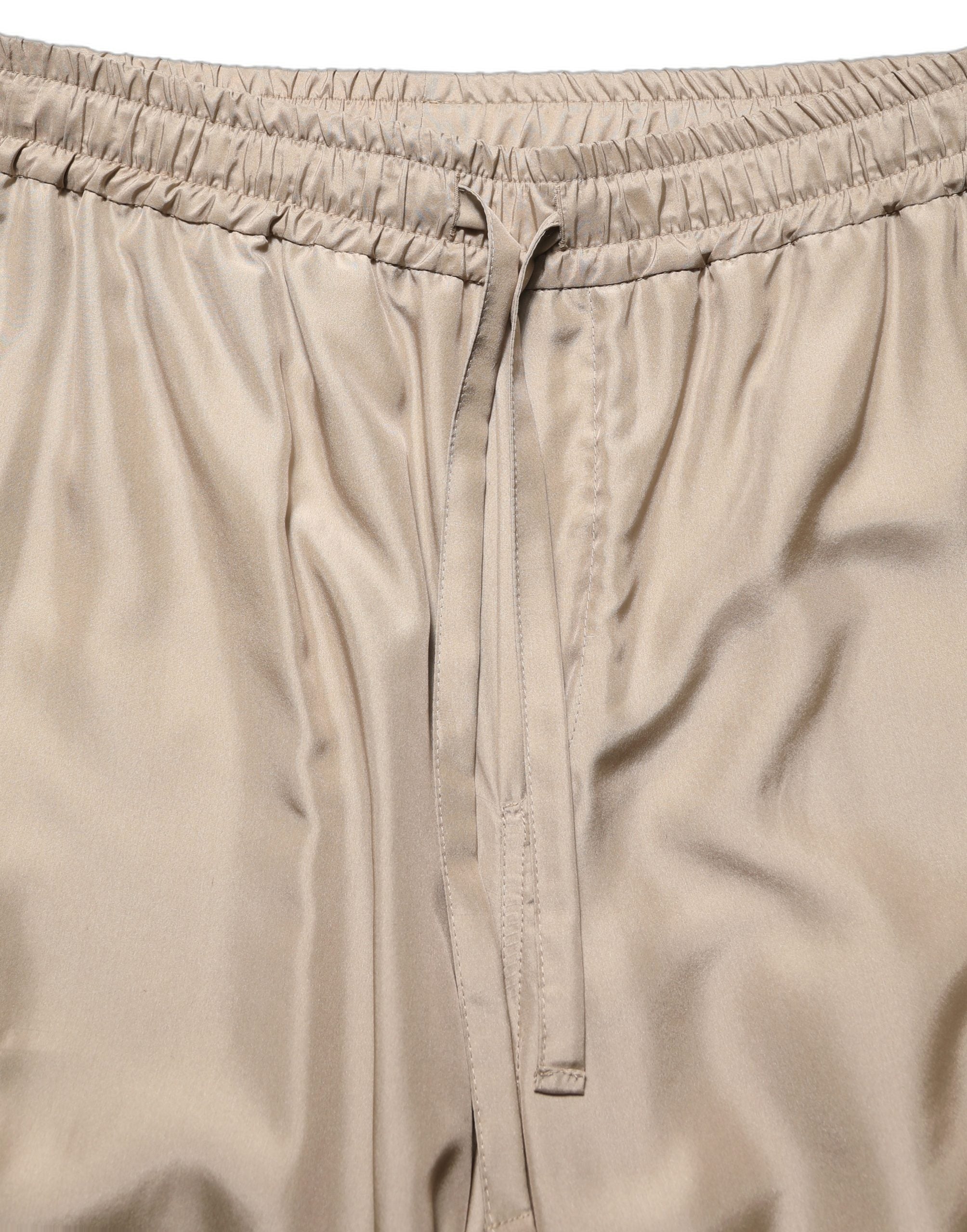 Dolce & Gabbana Brown Ruched Cargo Parachute Men Jogger Pants