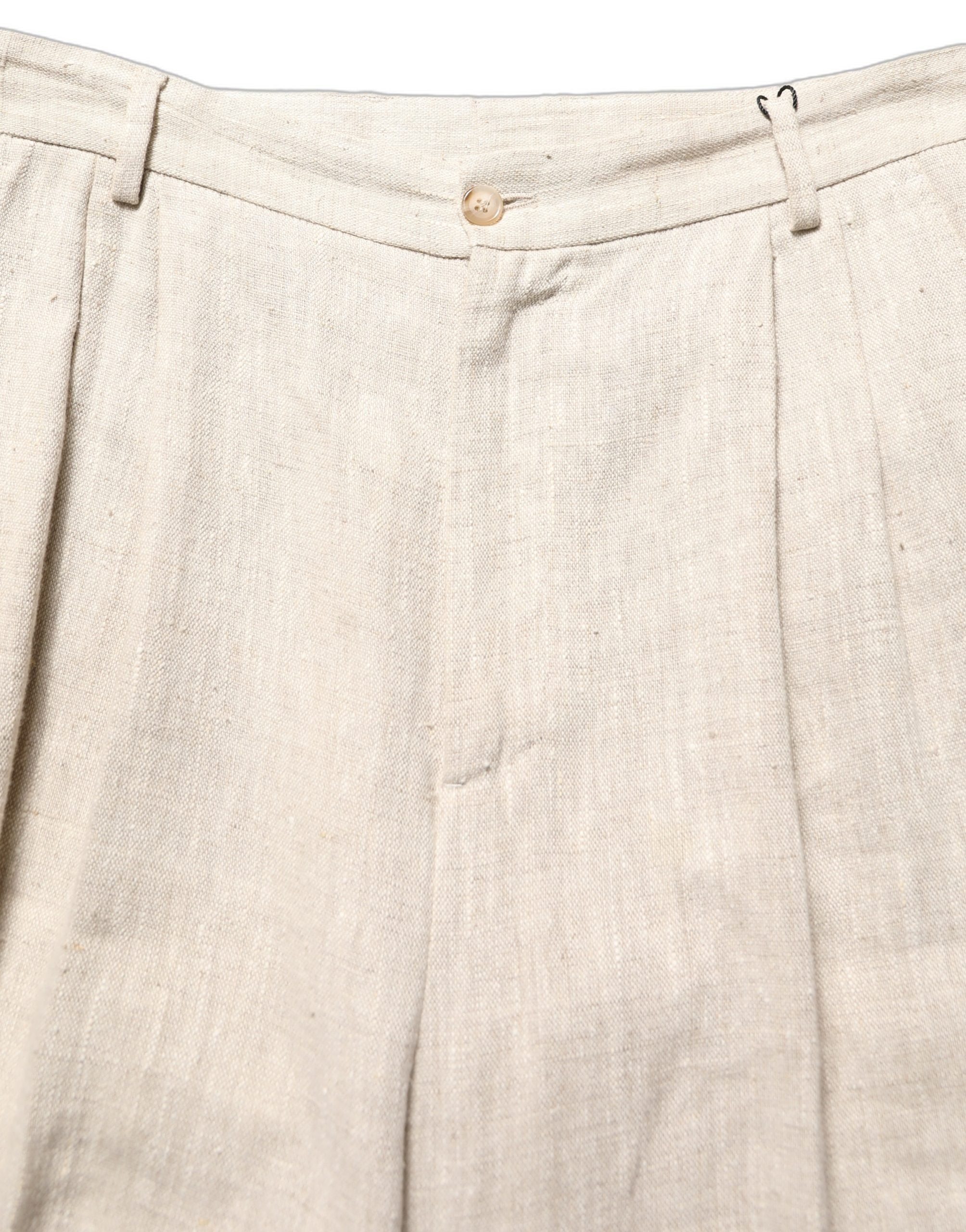 Dolce & Gabbana Beige Linen Tapered Men Dress Trouser Pants