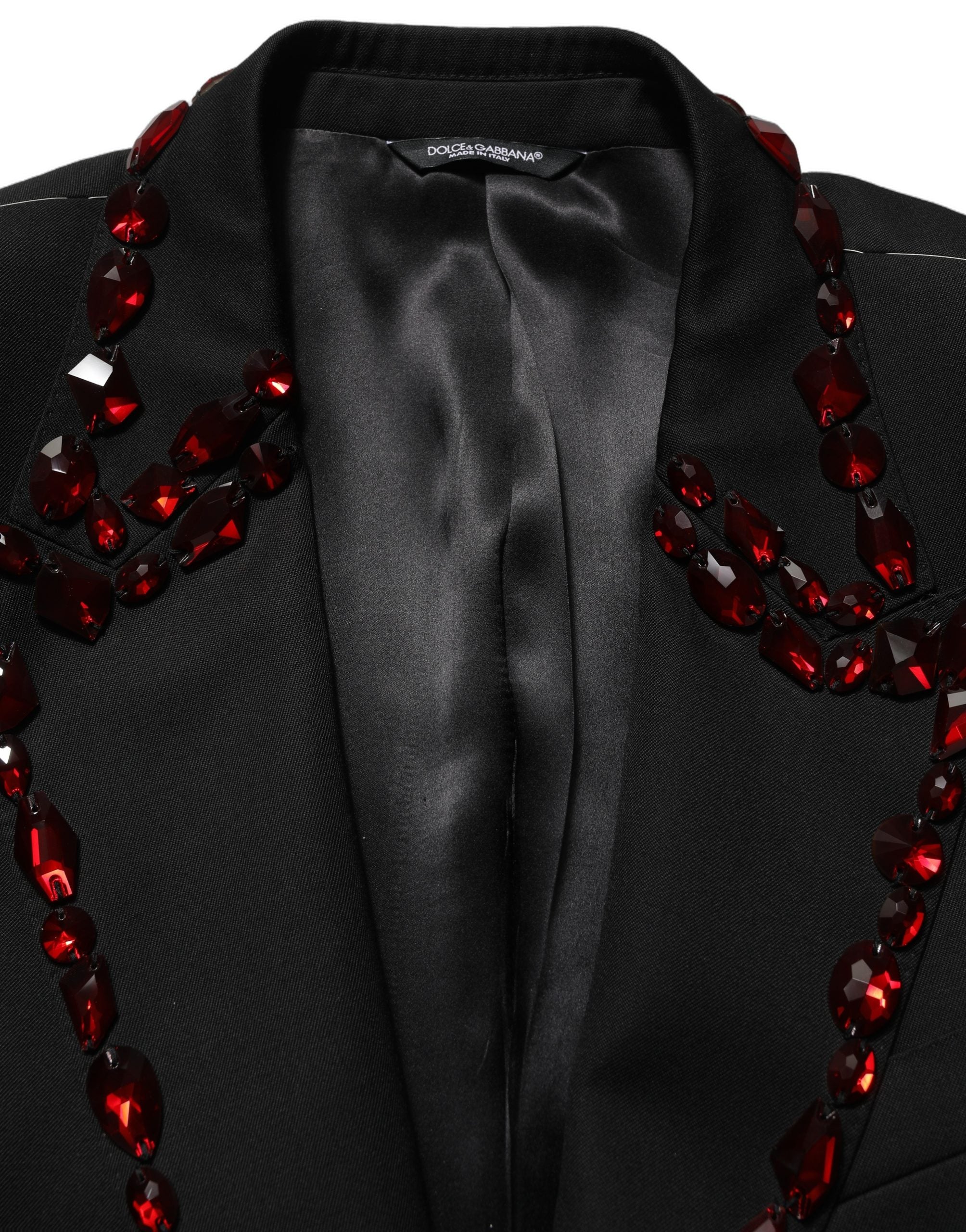 Dolce & Gabbana Black Crystal Embellished 2 Piece Suit