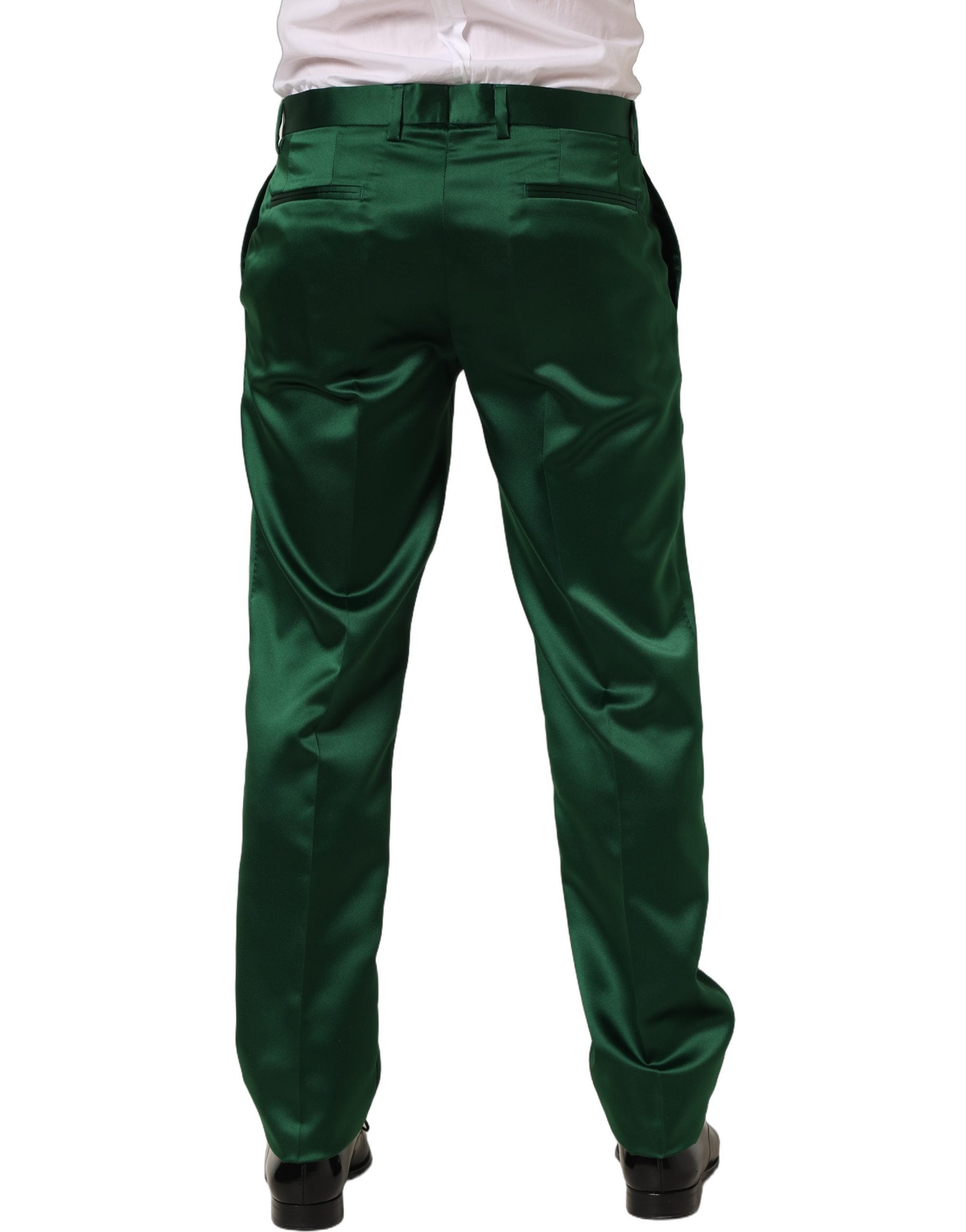 Dolce & Gabbana Dark Green Tapered Leg Dress Trouser Pants