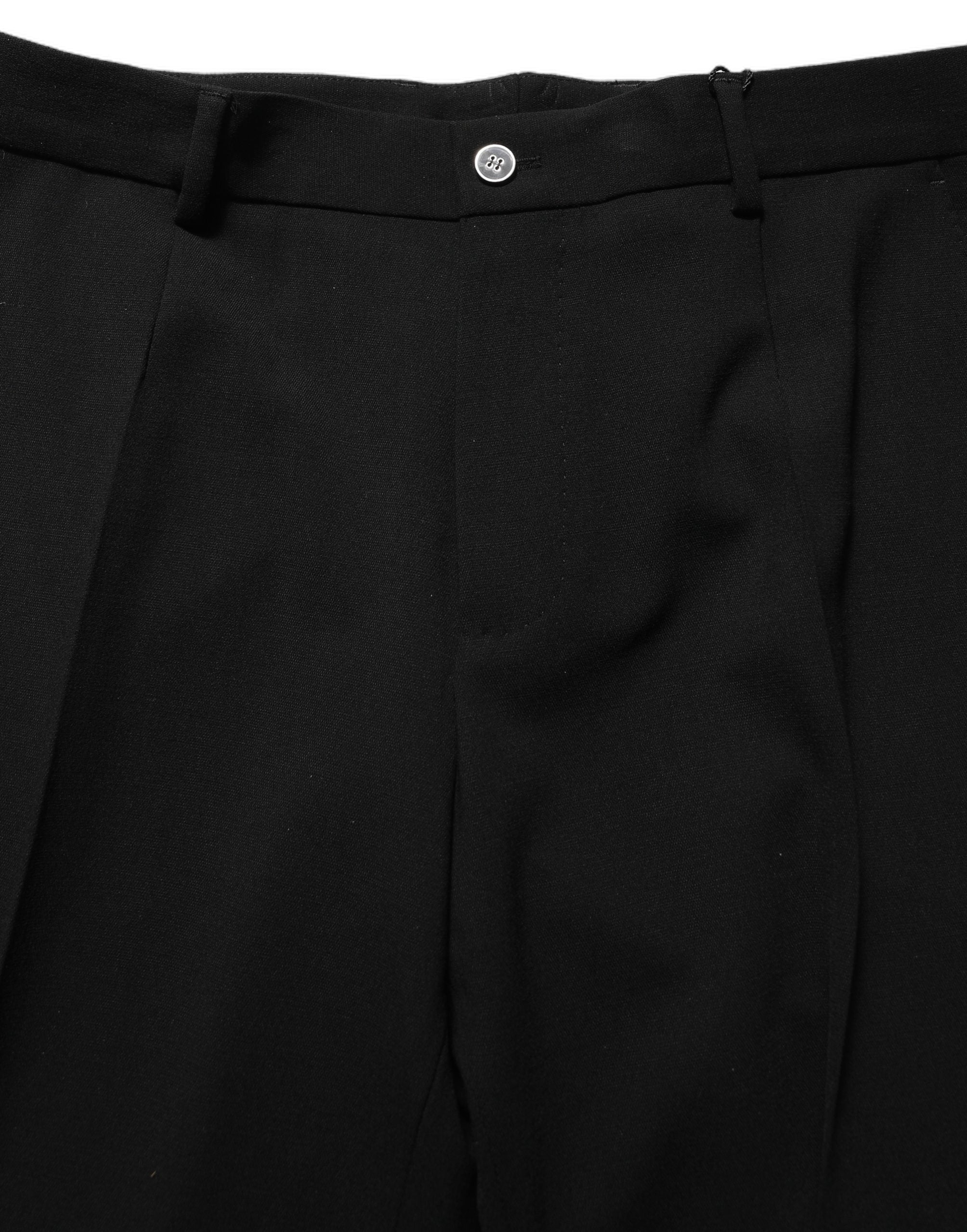Dolce & Gabbana Black Wool Straight Men Dress Trouser Pants