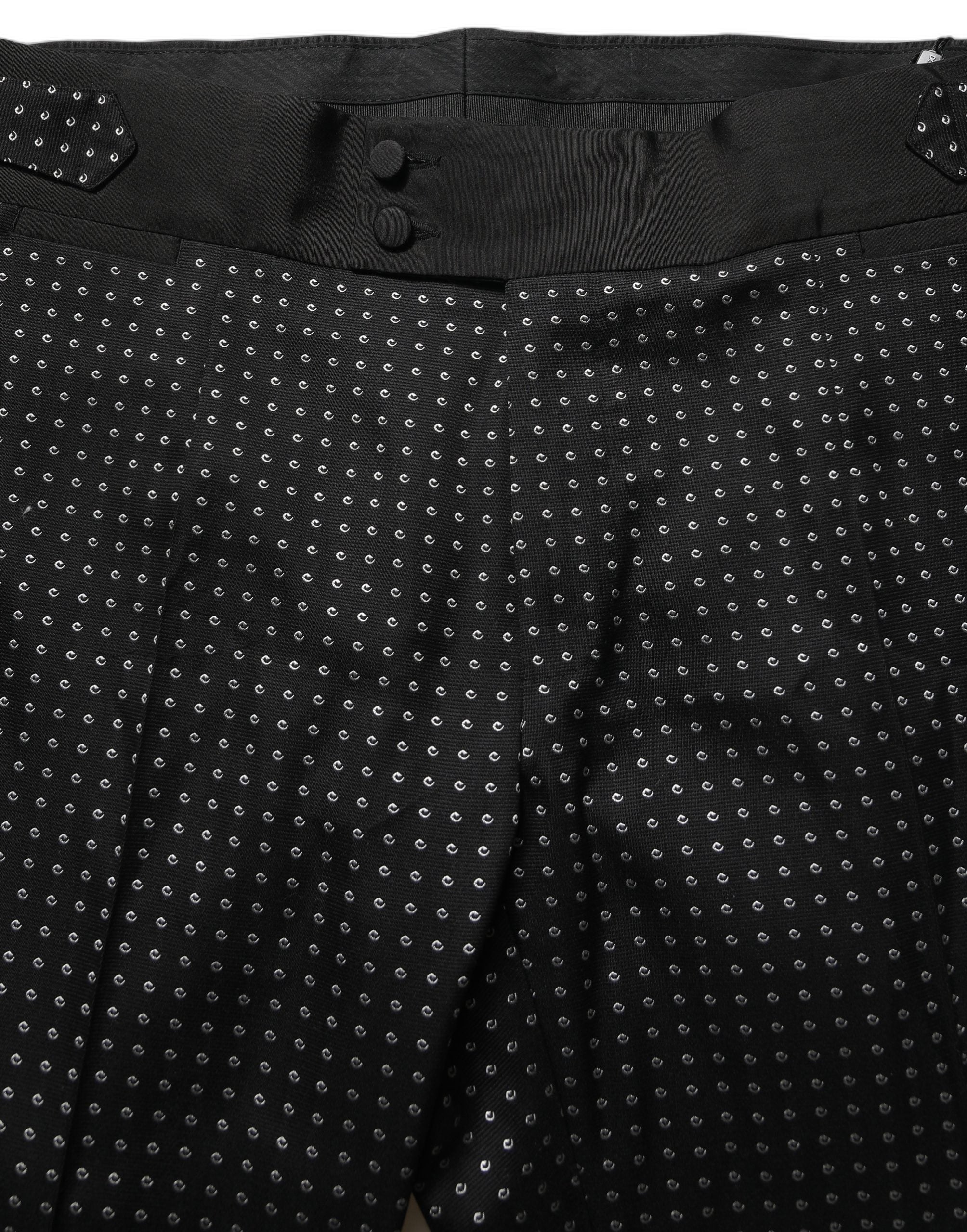 Dolce & Gabbana Black Polka Dot Cotton Dress Trouser Pants