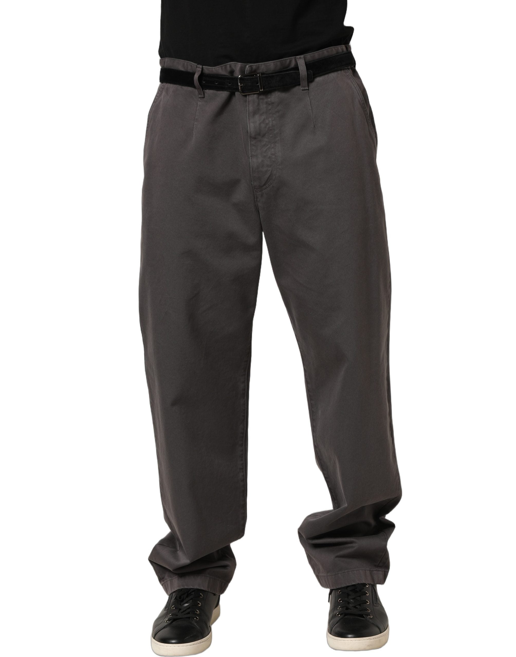 Dolce & Gabbana Dark Gray MidWaist Straight Men Trouser Pants