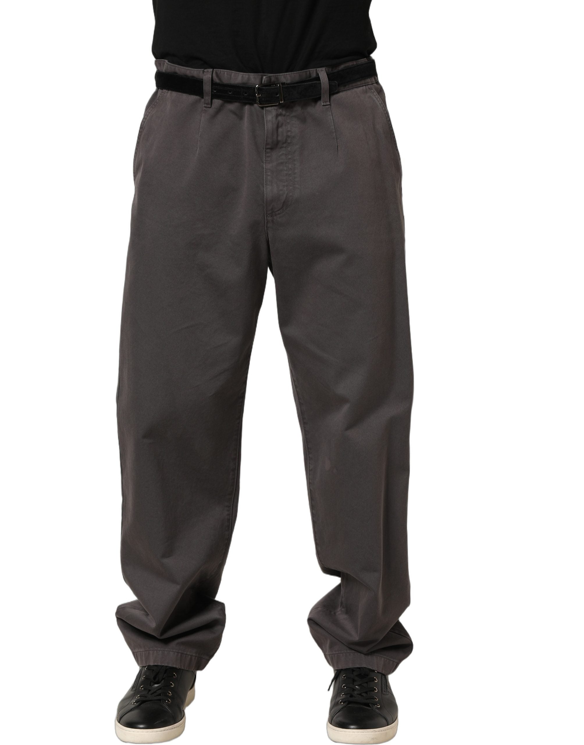 Dolce & Gabbana Dark Gray MidWaist Straight Men Trouser Pants