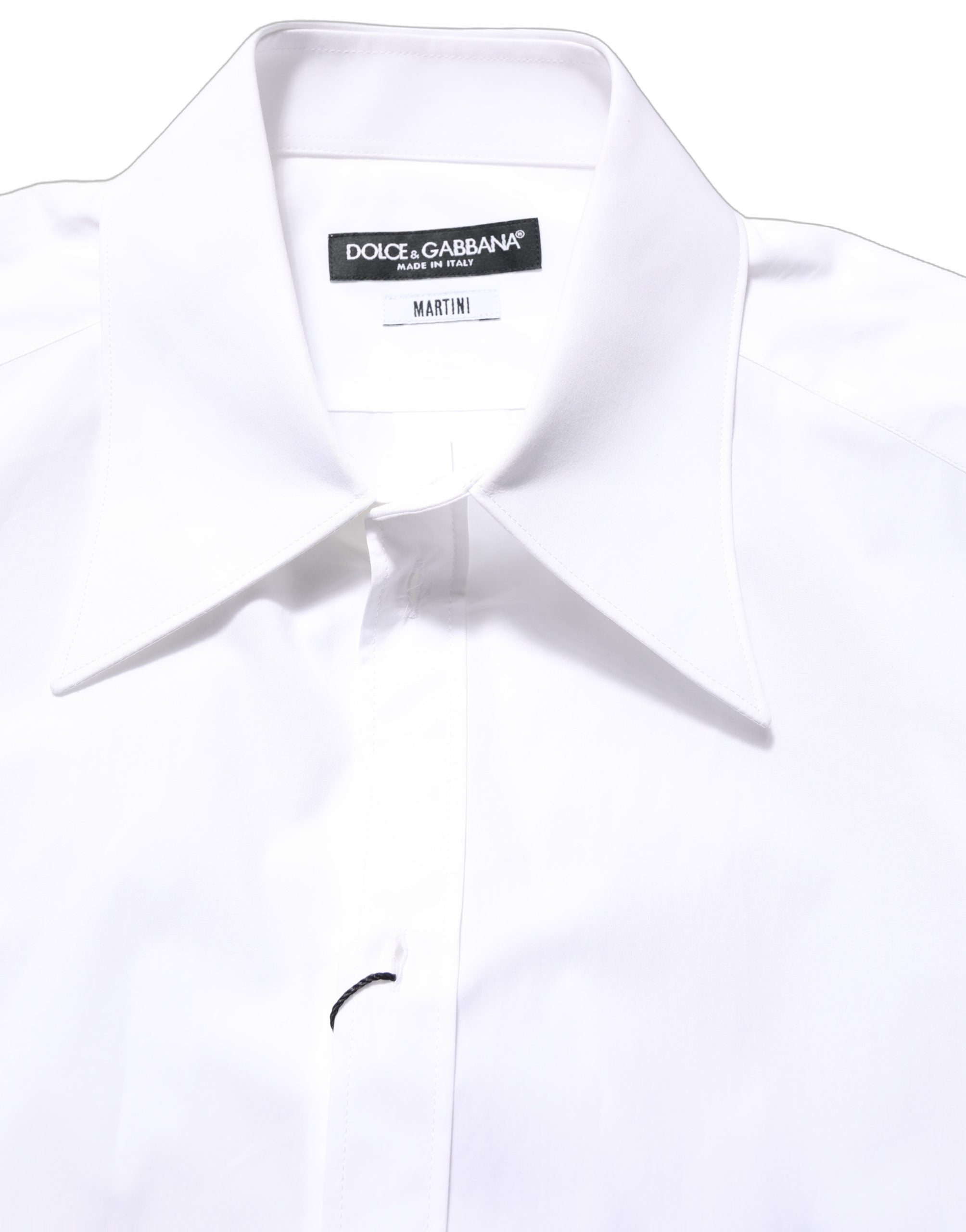 Dolce & Gabbana White MARTINI Long Sleeves Men Dress Shirt