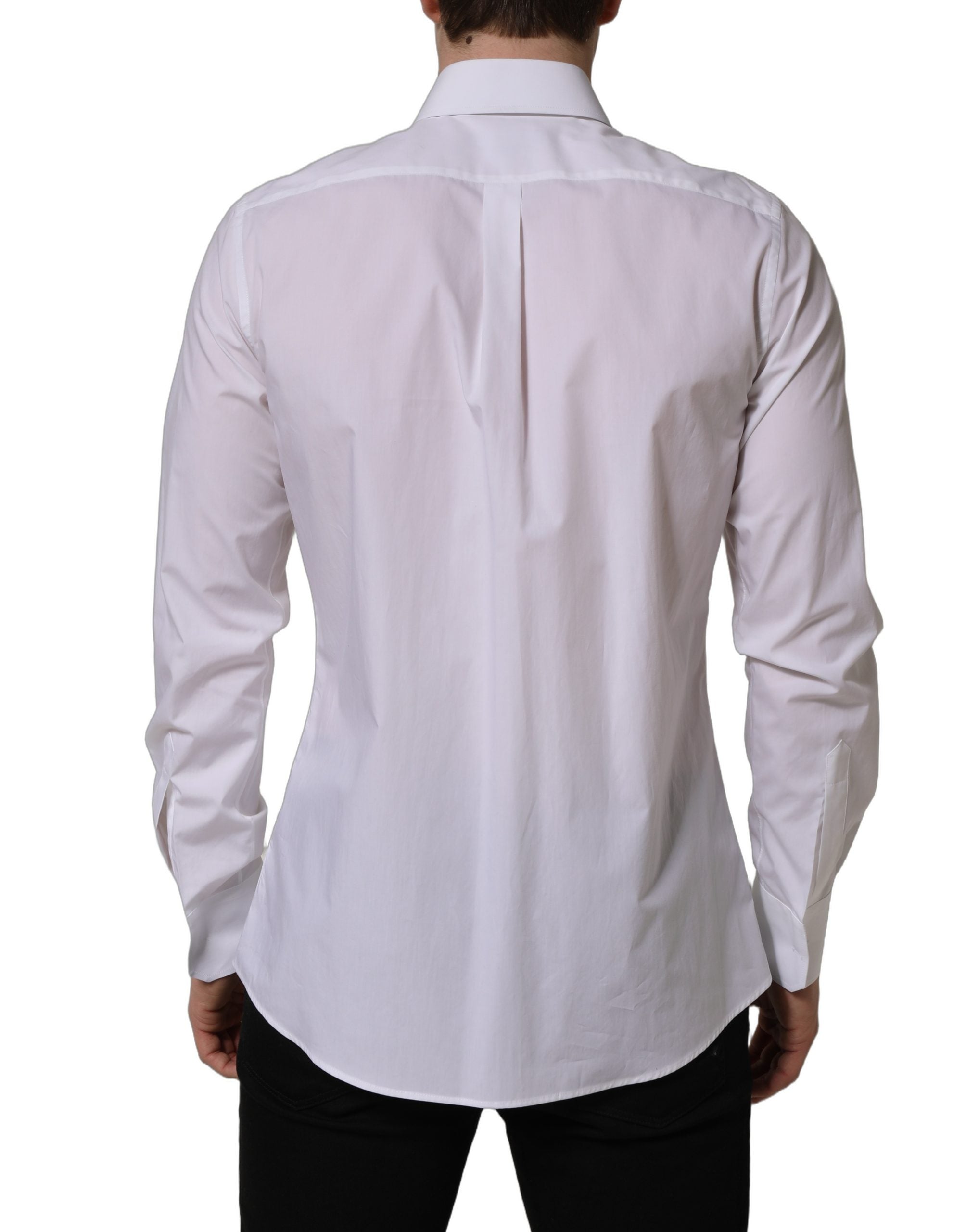 Dolce & Gabbana White MARTINI Long Sleeves Men Dress Shirt