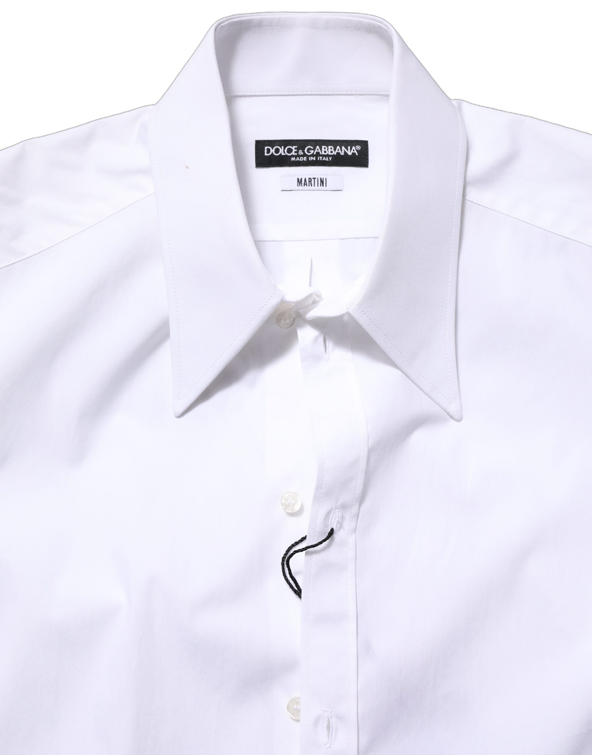 Dolce & Gabbana White MARTINI Long Sleeves Men Dress Shirt